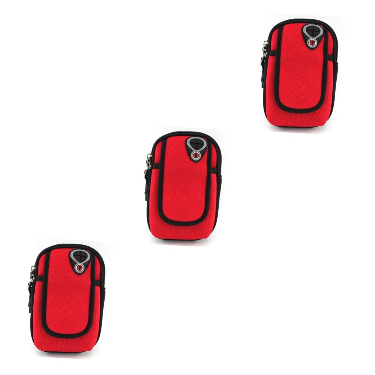 OSALADI 3 Pz borsa da braccio regolabile traspirante lavabile pacchetto braccia ciclo jogging ewexercise marsupio fascia da braccio borsa del pacchetto del braccio rosso