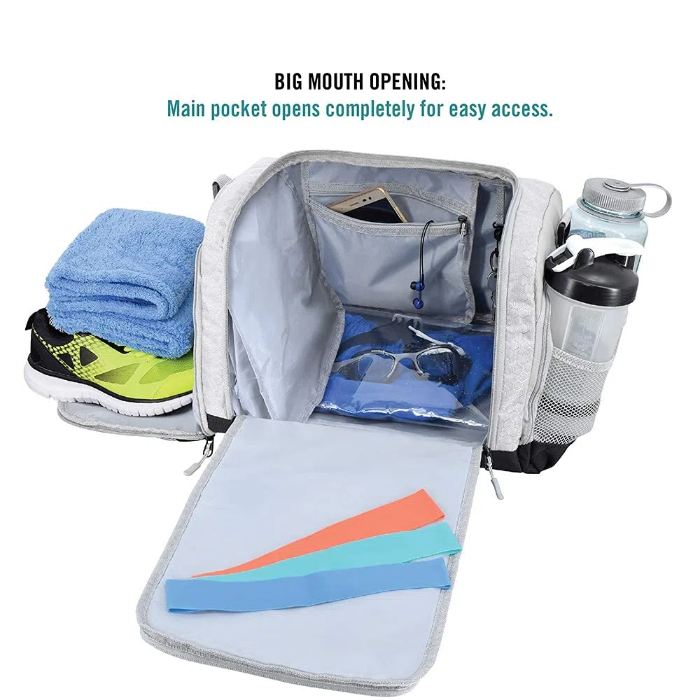 Borsa da palestra Ultimate 2.0: resistente borsa da viaggio progettata da Crowdsource con 10 pratici scomparti, inclusa una custodia resistente all'acqua
