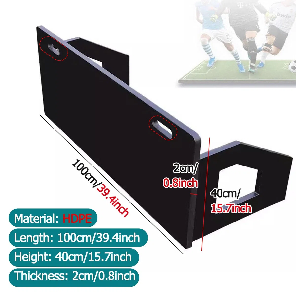 Grande tavola rimbalzante per allenamento da calcio, rampa di ritorno per calcio pieghevole resistente/attrezzatura per allenamento da calcio, per passaggio di palla e allenamento di rimbalzo (color