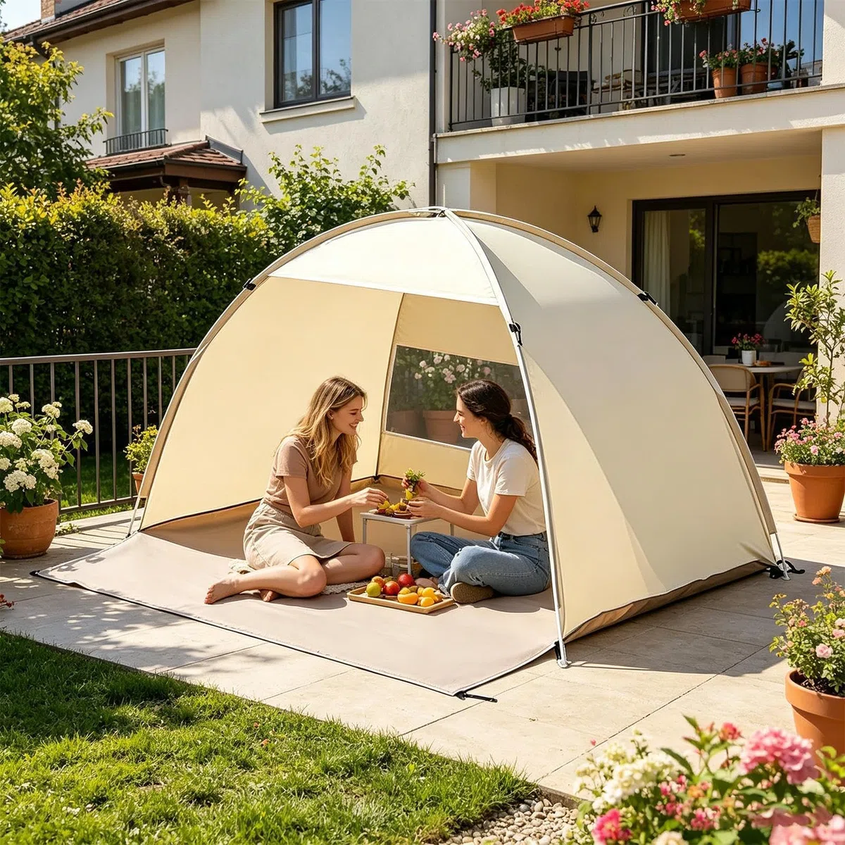 da Spiaggia Solare Portatile con Montaggio Facile | Tenda da Spiaggia per Escursionismo Viaggio Pesca Picnic Famiglia Campeggio Esterno da 3-4 Persone
