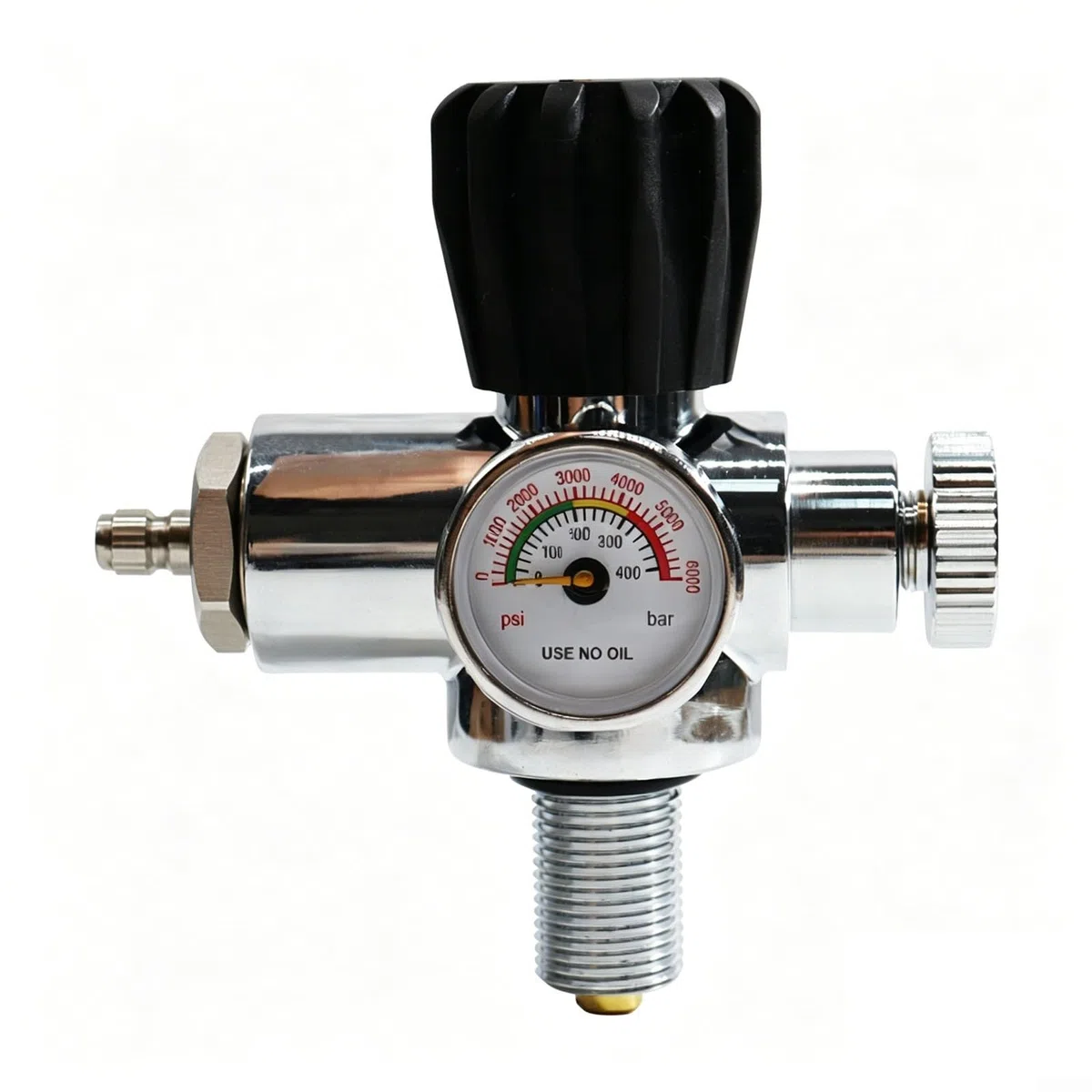 ARA Cilindro Doppio Manometro Scala 400 Bar 6000 Psi Per M18x1.5 5/8-18 Unf 7/8-14 Unf Valvola Riempimento Adattatore Con Anelli in Gomma Nero (7/8)