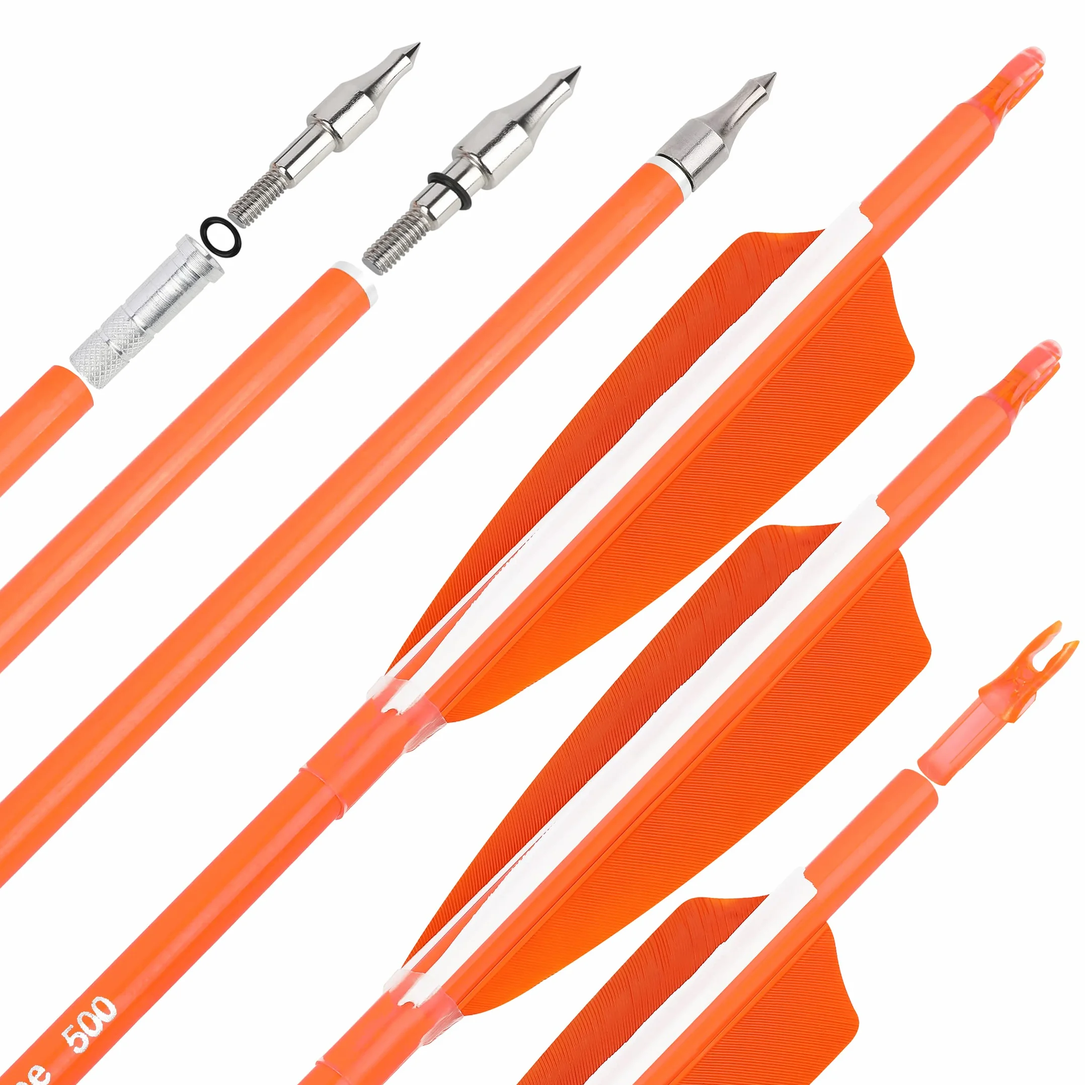 31" frecce in Carbonio tiro con L'Arco frecce di Caccia 500 600 Spina Dorsale Bersaglio frecce di Pratica per Compound/Recurve/Long Bow Caccia tiro 6/12pcs