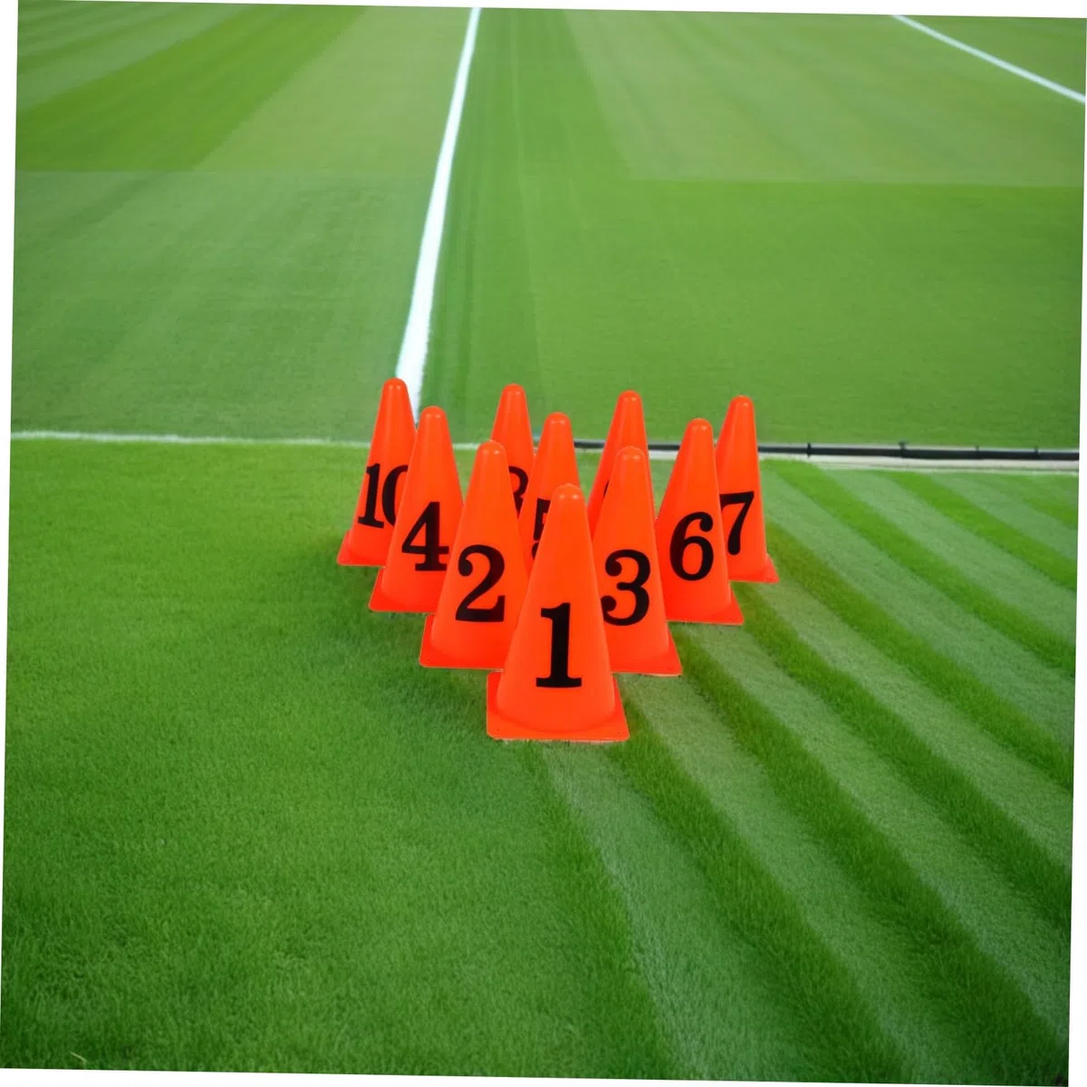 ibasenice Coni da Calcio per Allenamento 10 Pezzi Arancione Brillante, Secchielli Marcatori Ostacolo per Agilità Indoor e Outdoor, Segnaletica Sportiva per Calcio, Basket e Tennis