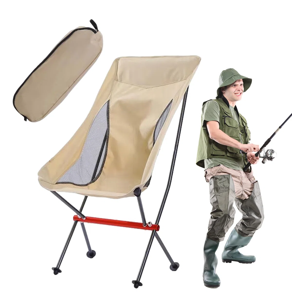 Sedia da Campeggio Pieghevole Sedia Pieghevole | Sedile Compatto per Escursionismo per Campeggio Trekking Spiaggia Pesca Picnic Giardino Terrazzo