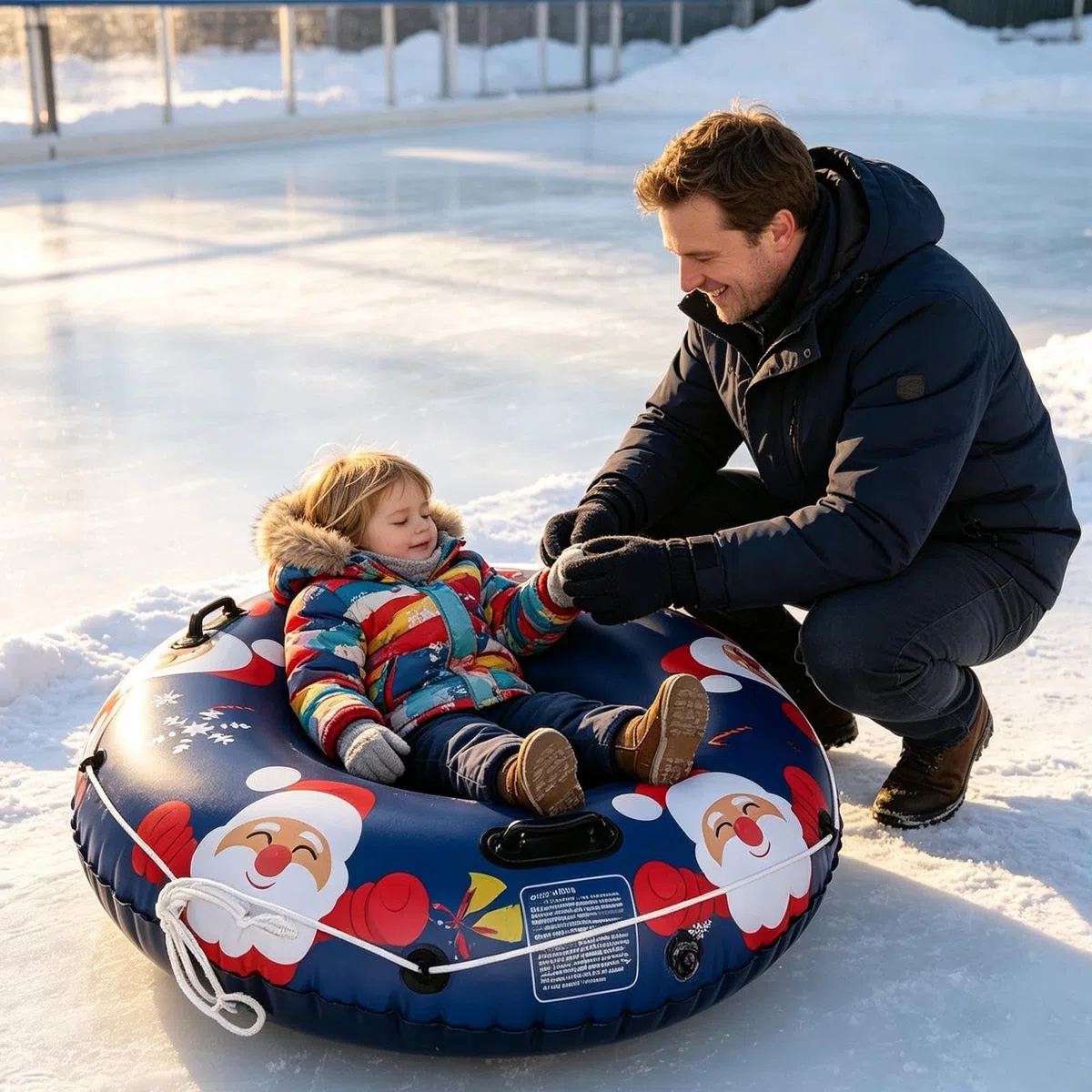 Slittino da neve gonfiabile, resistente, resistente al freddo | Slittino da neve per sport, cortili, giardini, pattinaggio su ghiaccio, sci, attività all'aperto, sabbia, Natale, avventure