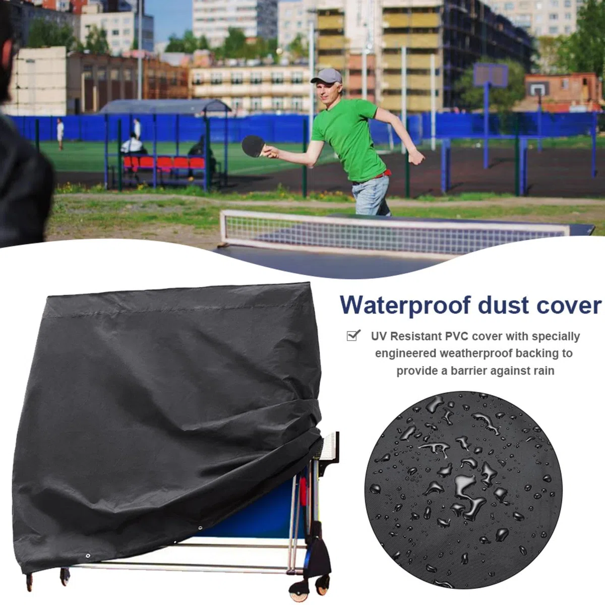 Copertura antipolvere per tavolo da ping pong, protezione UV, impermeabile, antipolvere, resistente alle intemperie, multifunzione, copertura protettiva impermeabile per tavolo da ping pong,