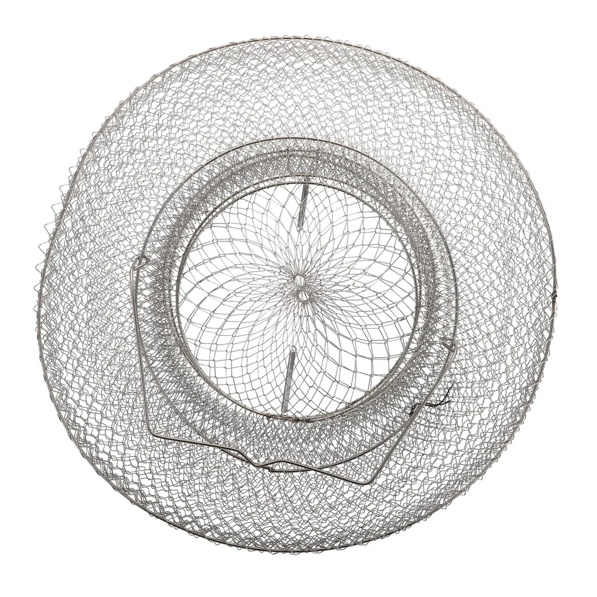 Contenitore per Pesci da Pesca in Acciaio Inox 1 Pz Argento | Pieghevole, per Acqua Salata e Fiume, Portata Robusta, Superficie che Non Graffia, Non Facile da Agganciare