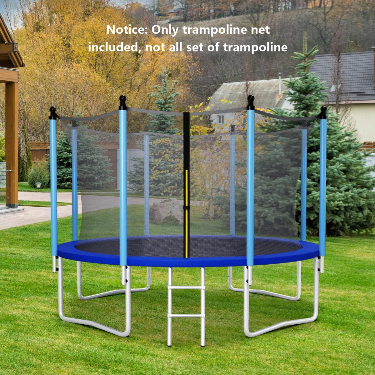 LIFEZEALrete di sicurezza interna per trampolino, trampolino da giardino, rete di ricambio con cerniere e fibbie, altezza 180 cm (diametro 366 cm)