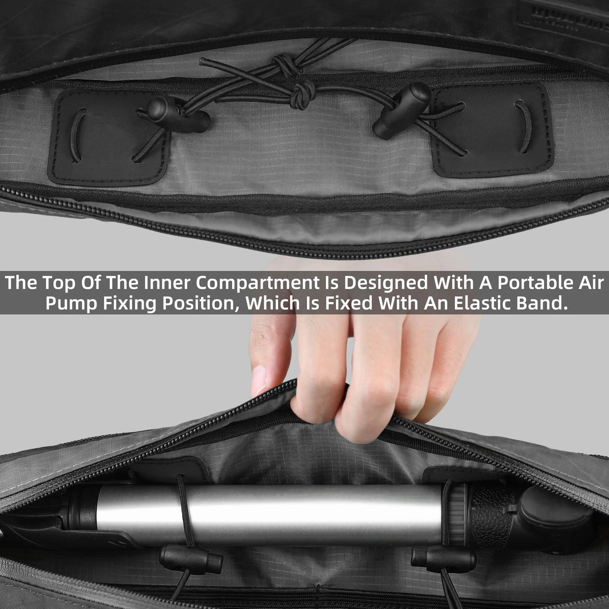 Rhinowalk Borsa triangolare per bicicletta sotto il tubo superiore, custodia anteriore portaoggetti, cicloturismo bikepacking