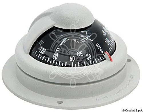 BUSSOLA RIVIERA COMET 1 SU PIANO GRIGIA A 81mm 25.006.01 OSCULATI