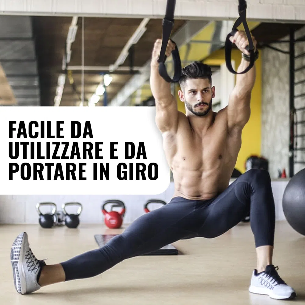 Trx Fitness Professionale, Cinghie Multifunzione Regolabili, Cavi per Allenamento in Sospensione, Sling Trainer, Trx Fitness da Casa per Calisthenics, Crossfit, Flessioni e Suspension Training