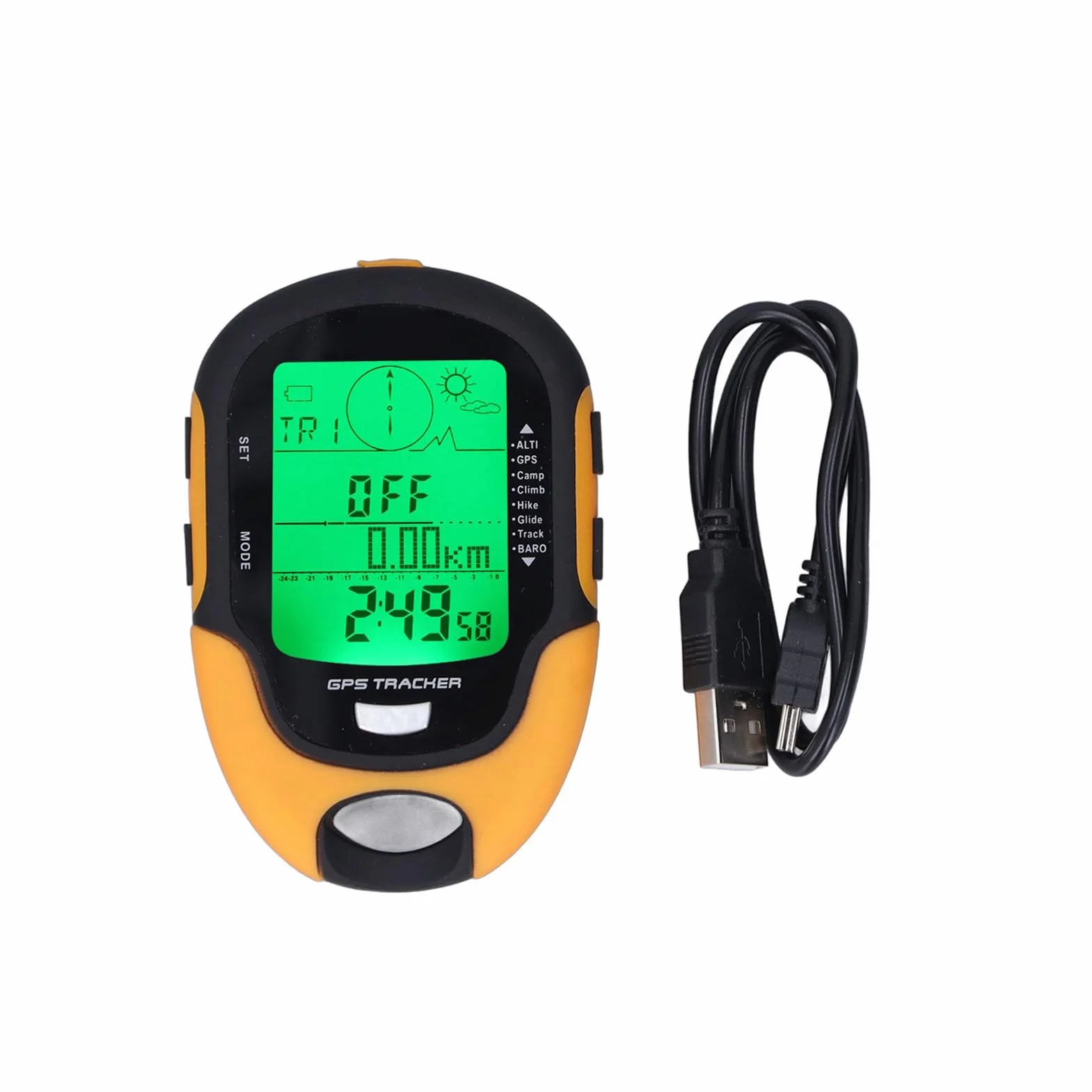 Misuratore Multifunzione GPS con Sensore Ad Alta Precisione, Altimetro, Manometro, Termometro, Igrometro, Impermeabile, Bussola, Ideale per Campeggio e attività all'aperto, IPX4