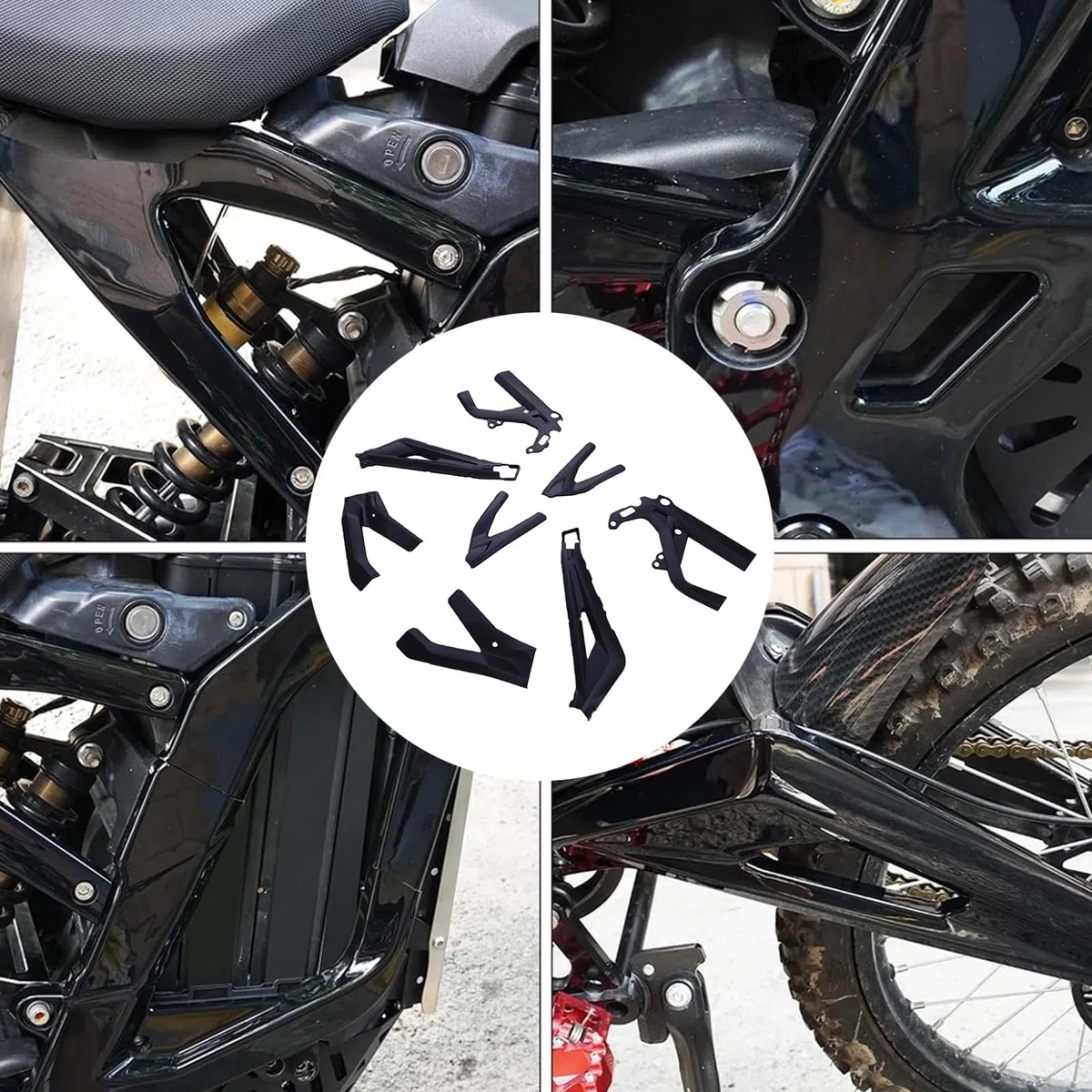 Yctze Protezione Telaio Carrozzeria per Copertura in ABS Sur-Ron Light | Materiale ABS, Utilizzo su Pista, Difesa da Fango e Ghiaia, Montaggio Sur-Ron Light Bee X, Installazione Adesiva, Parafango