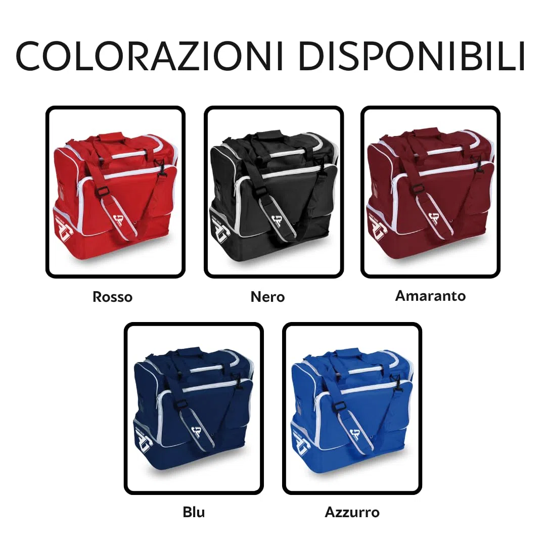 Borsone Calcio Uomo con Fondo Rigido, Scomparto Scarpe e Tracolla Regolabile, Borsone Palestra Grande con Tracolla Regolabile e Portascarpe, Borsone per Sport Uomo Donna Bambino - FRANKIE GARAGE