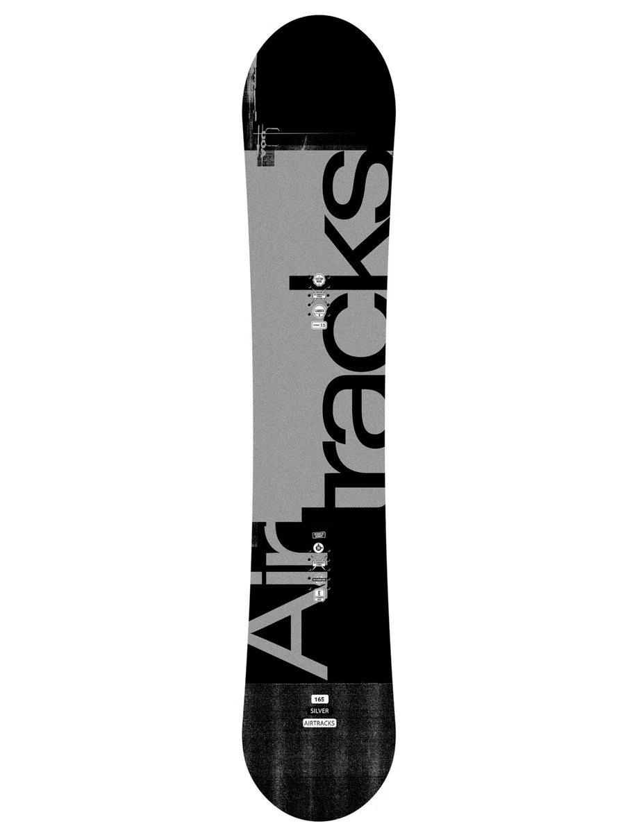 Airtracks Set snowboard – Silver Camber Snowboard Extra Wide + Bindung Master Fastec + Snowboard Bag 155 159 161 165 171 cm