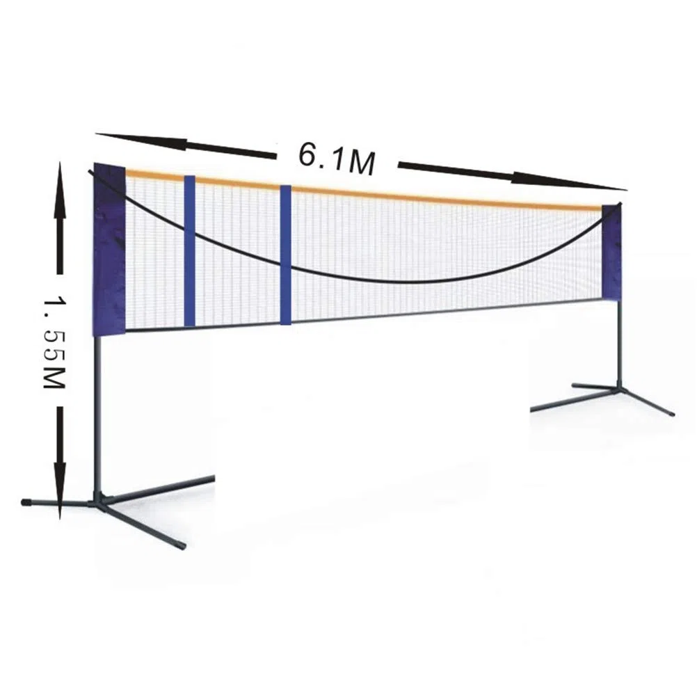 Rete portatile da badminton da pallavolo e tennis, facile da installare, regolabile in altezza, pieghevole, rete sportiva per parco all'aperto, parco giochi, rack mobile incluso