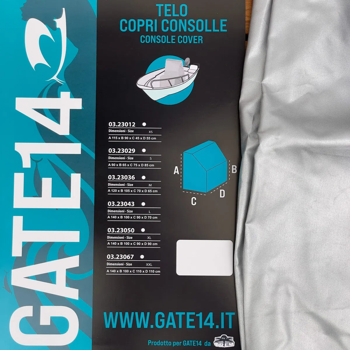 GATE14® Telo di Copertura Consolle Centrale di Barca e Gommone Impermeabile Taglia XL