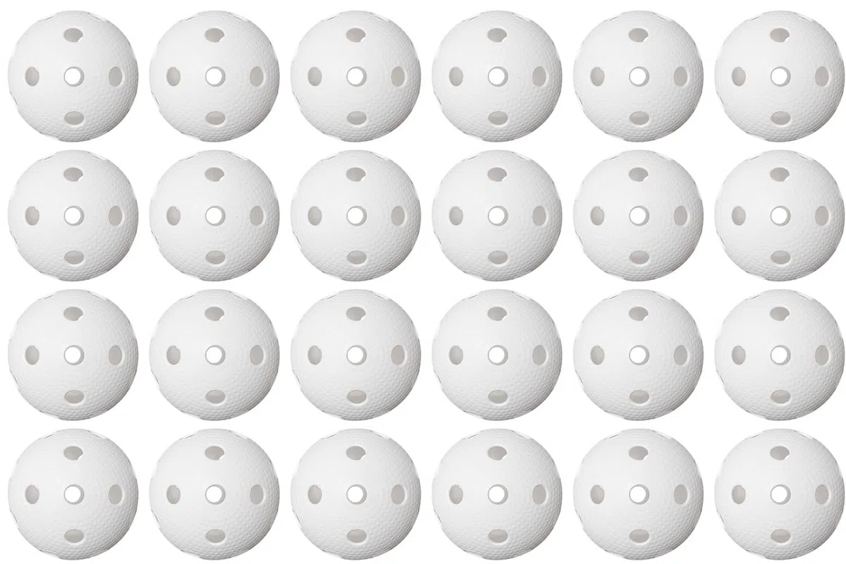 Fat Pipe Team Edition - Pallone da gioco ufficiale in plastica PE, 24 pezzi, con certificazione IFF, diametro 72 mm, colore: Bianco