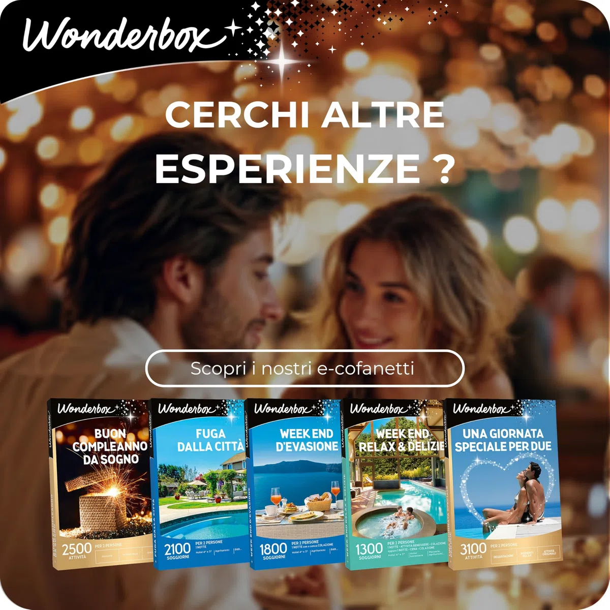 Wonderbox - Cofanetto Regalo - 3 Giorni D'incanto - 800 soggiorni in Hotel a 4 e 3 Stelle - 2 Notti in Città d'Arte- Regali di Coppia O Un Weekend per Due Amici | 2 notti con o senza colazione - Più di 2200 soggiorni - Hotel 4* e 3*, Relais, B&B, masserie