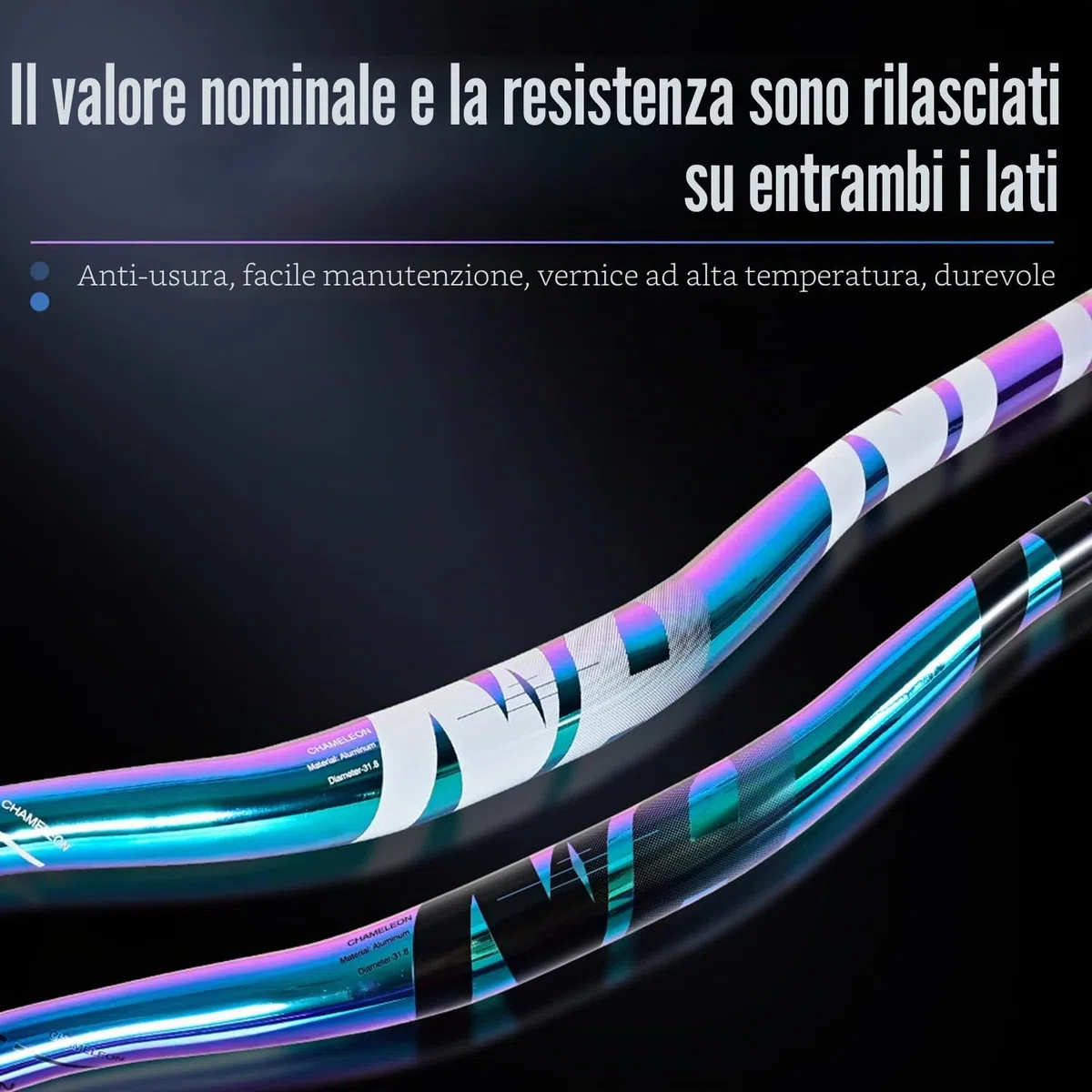 Manubrio Bici BMX MTB AM XC Downhill Racing Rise Manubrio Lega di Alluminio Colorato Arcobaleno Manubrio 31.8mm * 780mm