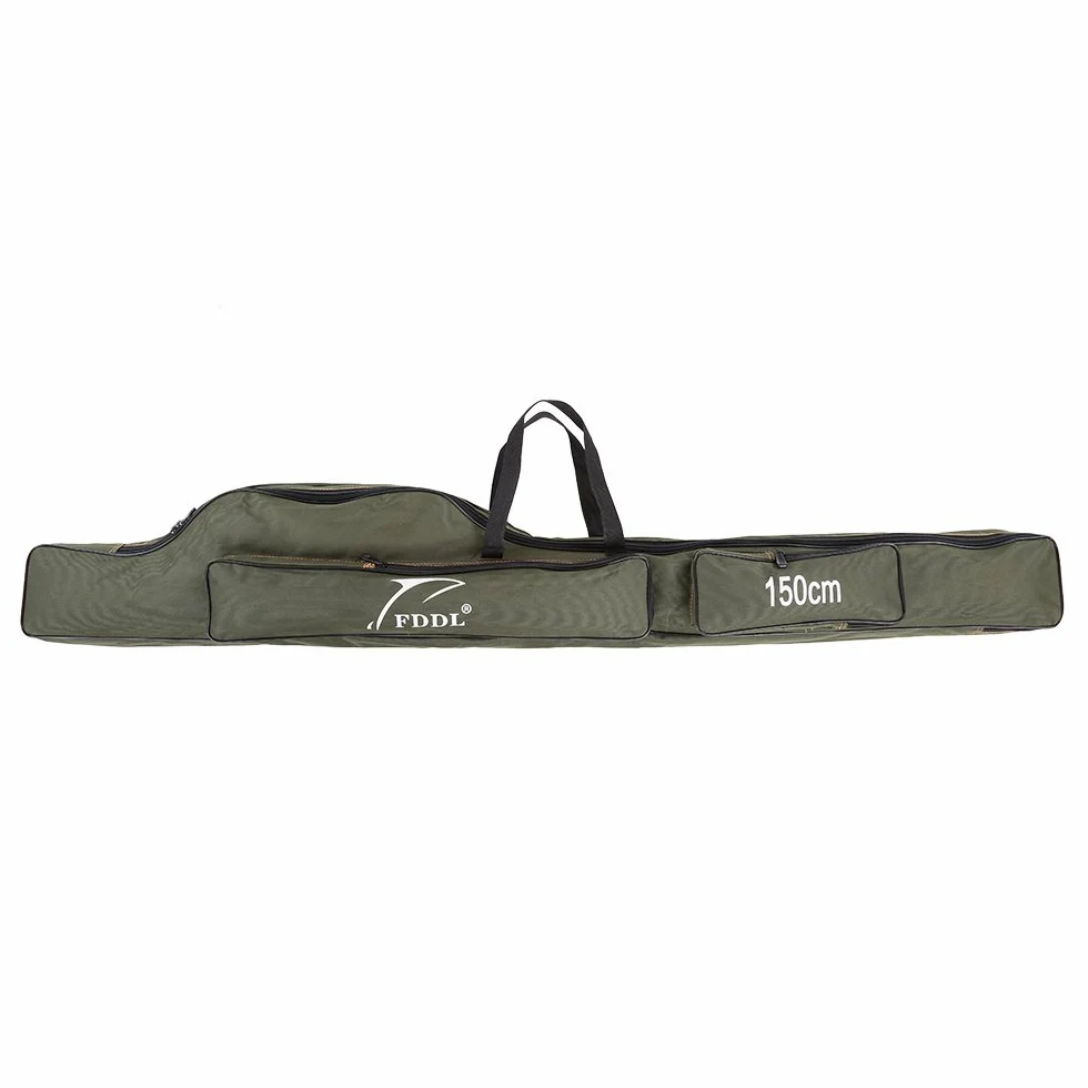 Lixada Sacchetto Canna da Pesca Pieghevole Portatile Rod Trasportatore Canvas Pesca Pole Scomparti Bag Case Attrezzi di Pesca Tackle