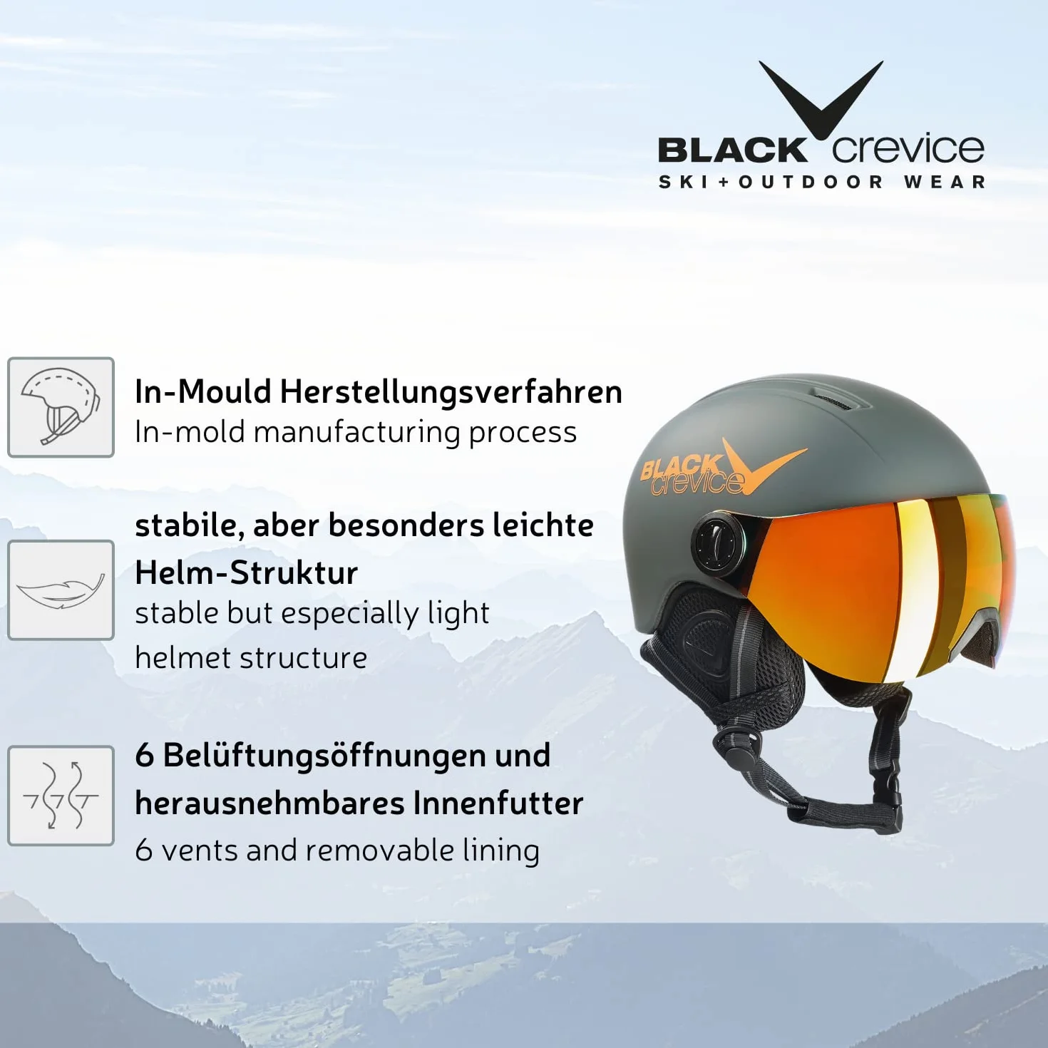 Black Crevice Leogang - Casco da Sci Unisex per Bambini