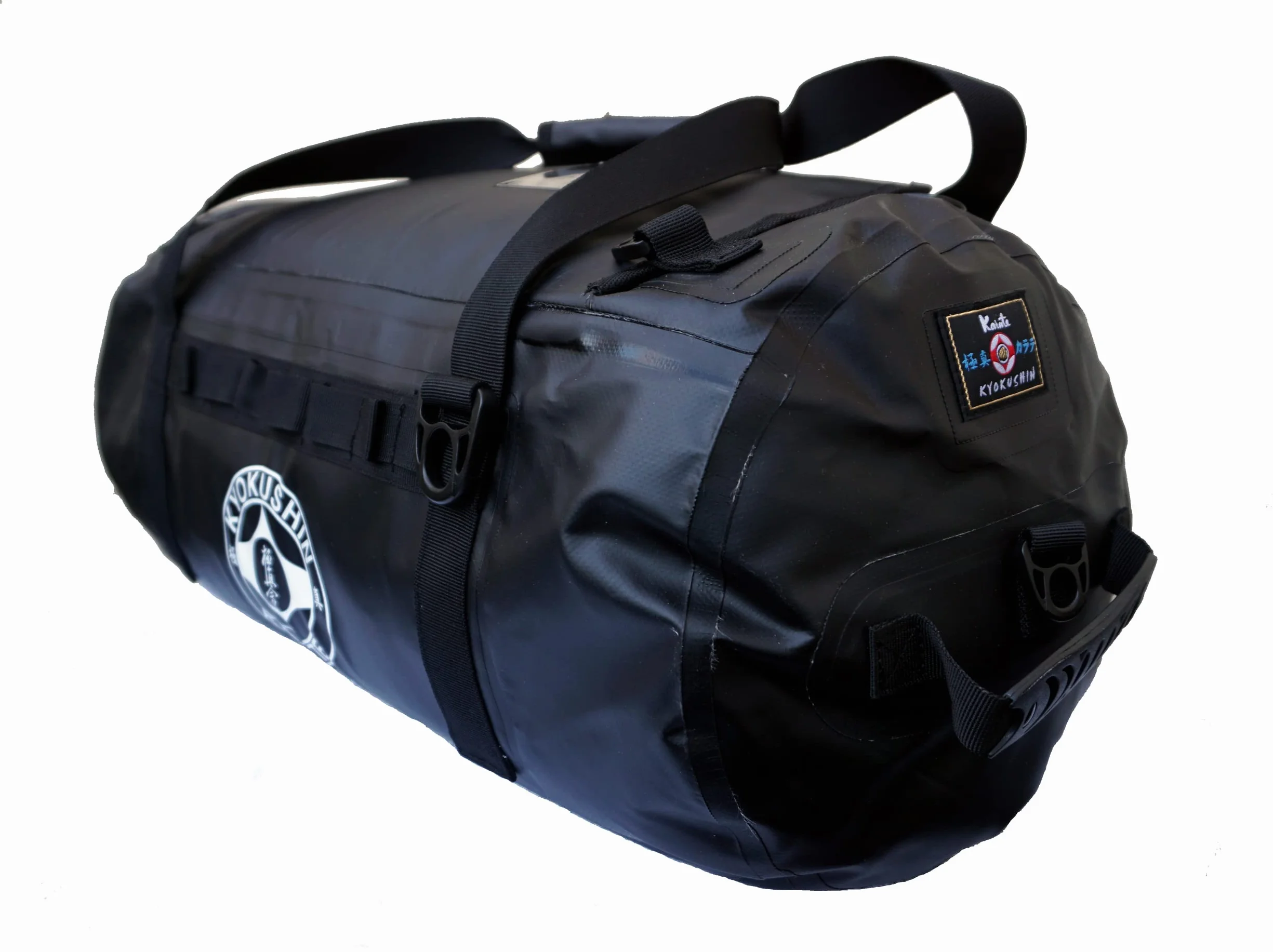 Kyokushin Karate - Borsa sportiva Kyokushinkai Duffle Bag (50 litri), Nero , 60 cm x 29 cm x 29 cm