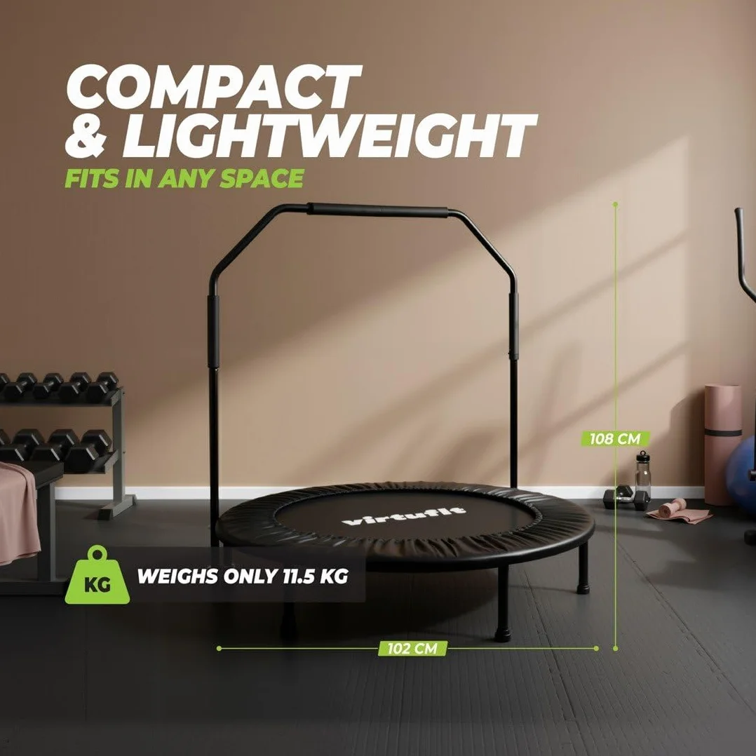 VirtuFit Trampolino fitness pieghevole con manico – Nero – 100 cm