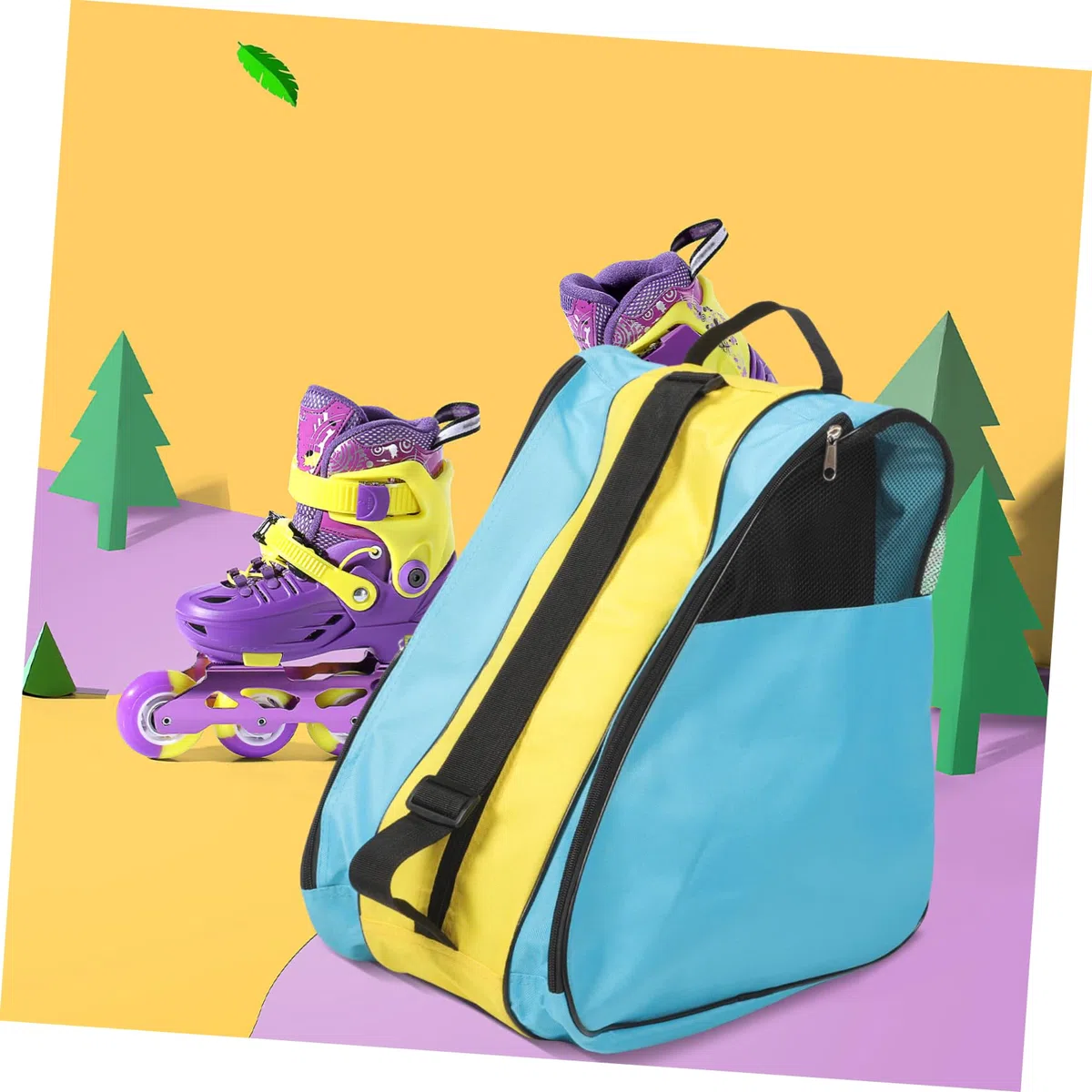 Toddmomy Borsa per Pattini Roller Uomo in Nailon Resistente, Zaino Comodo per Protezione e Trasporto Scarpe da Pattinaggio Artistico e Roller