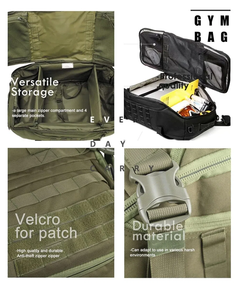 Miramrax Borsone da palestra – Borsa da viaggio per uomo e donna, borsa per allenamento militare, sport, pernottamento, basket, tattico, calcio, impermeabile e resistente agli strappi, Verde, 45l,