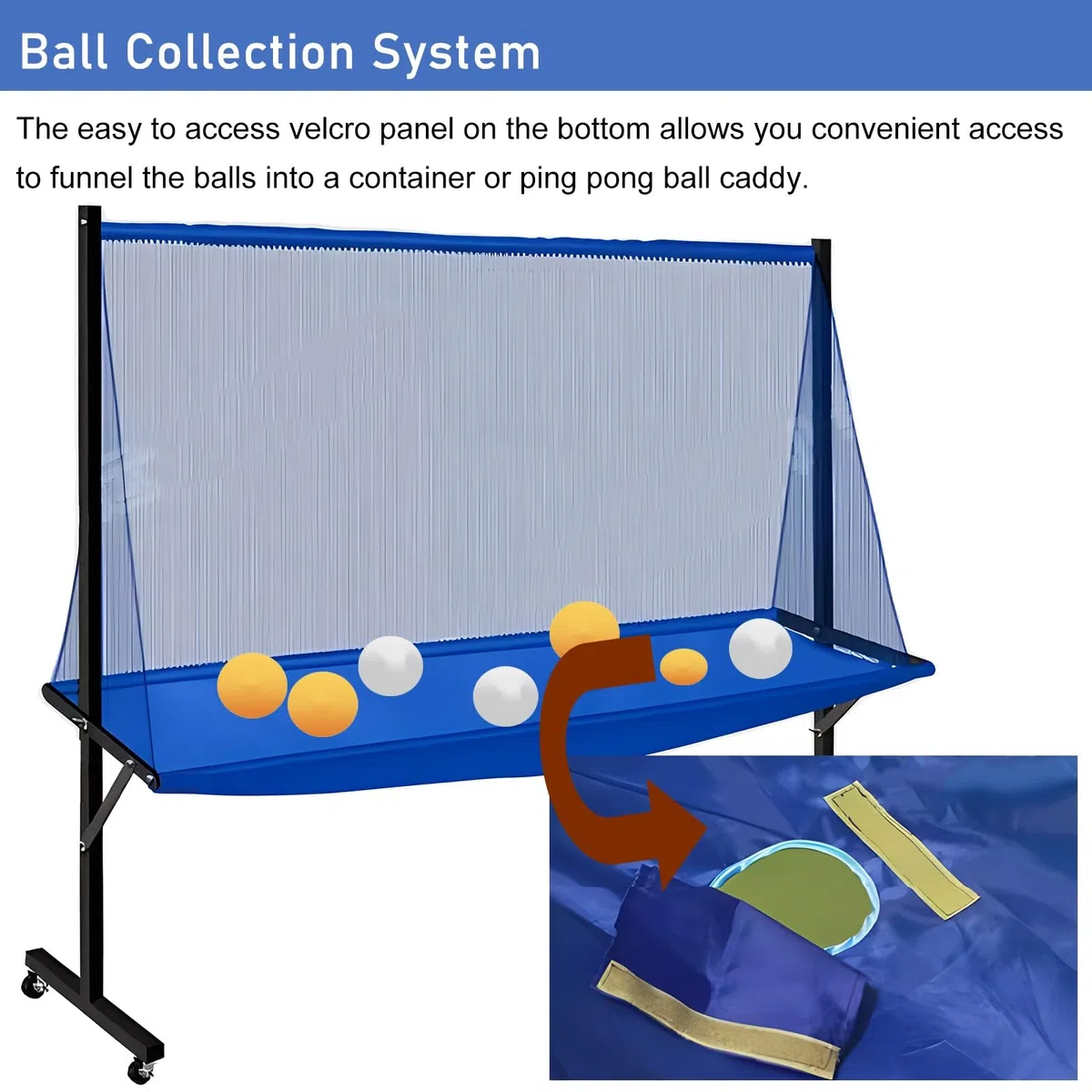 Rete di cattura palline da ping pong per allenamento – collezionista professionale e rullo per sessioni di pratica