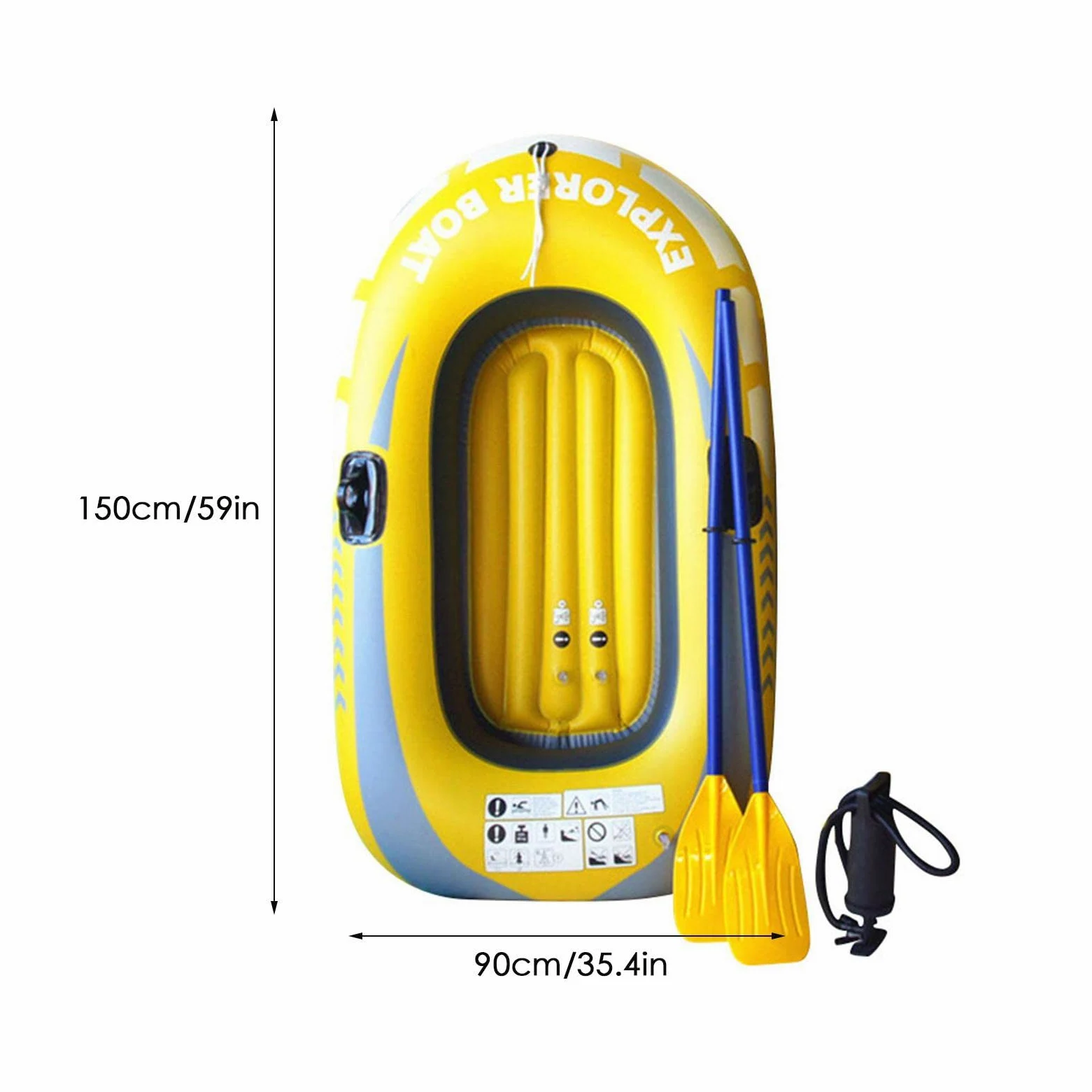 Zattera Gonfiabile - Barca Da Pesca Kayak In PVC Portatile Pieghevole | Barca Da Pesca Canoa con Doppio remo, Zattera In PVC per Sport Acquatici Di Pesca Alla Deriva All'aperto