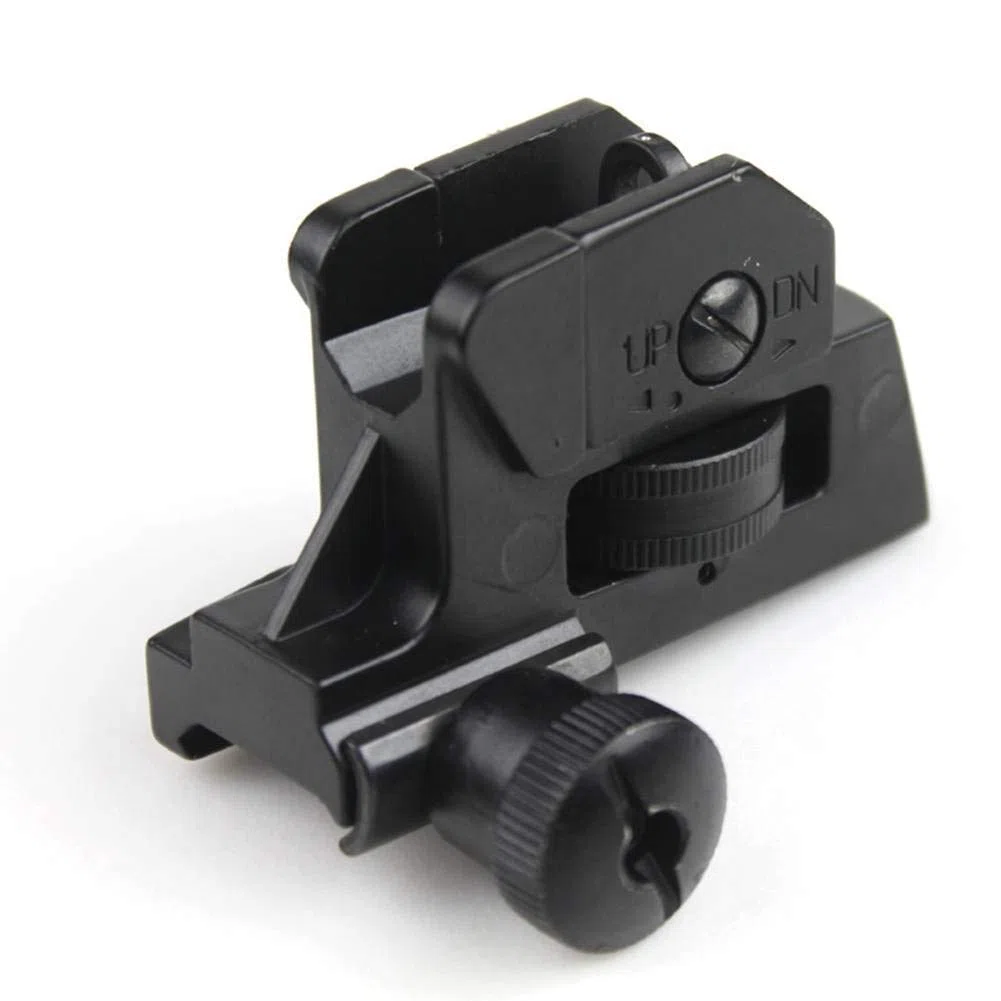 Visière arrière compacte amovible réglable en Métal Airsoft, Plage complète/réglage en Hauteur