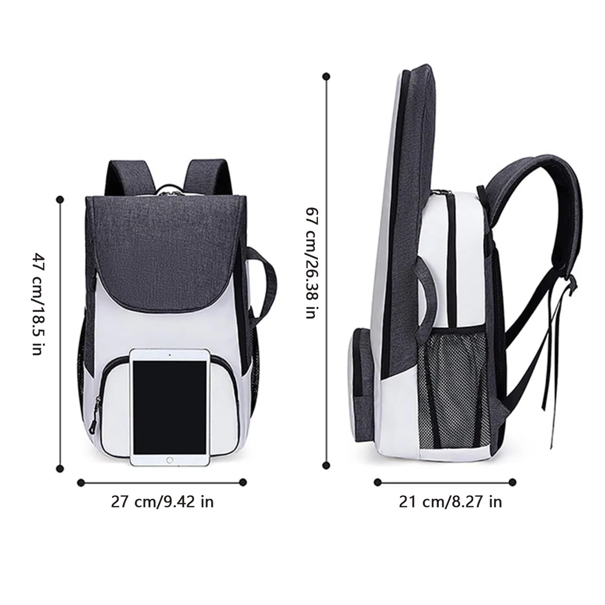Générique Tennis Backpack, Badminton Racquet Bag, Sport Equipment Storage, Water-Resistant Design, Multiple Compartments, Black, for Teens, Youth, Boys, Girls, Men, Women, Family