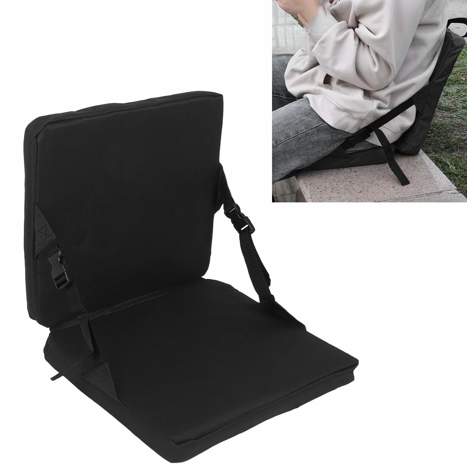 Sedia da Terra con Cuscino Pieghevole Sedia da Gioco da Terra Sedia da Meditazione Regolabile Comoda Sedia da Terra con Schienale Pieghevole per Interni ed Esterni