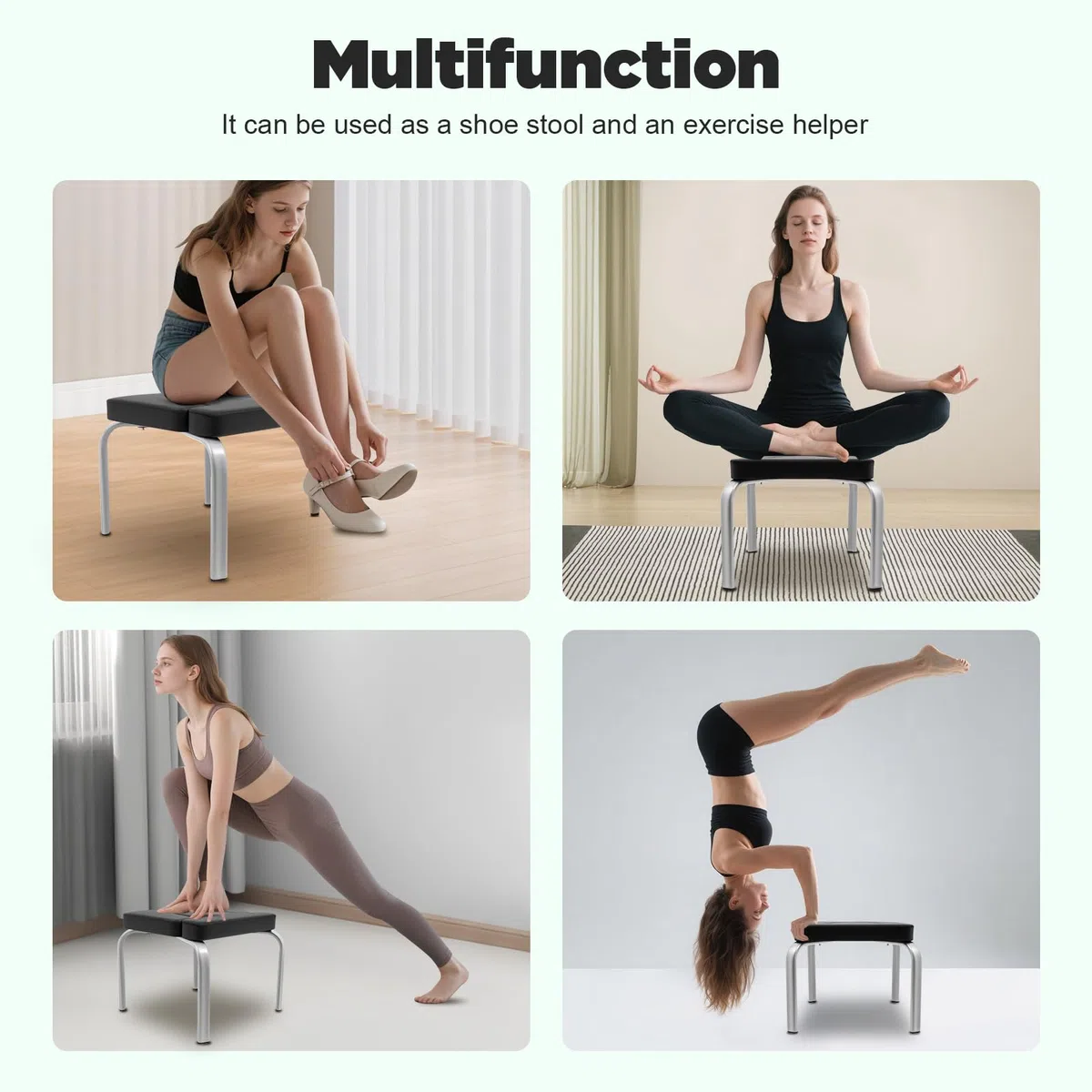 Sgabello da yoga, per yoga, per alleviare lo stress, migliorare il sonno, la digestione e l'allenamento della forza, ideale per l'allenamento a casa, fitness e palestra