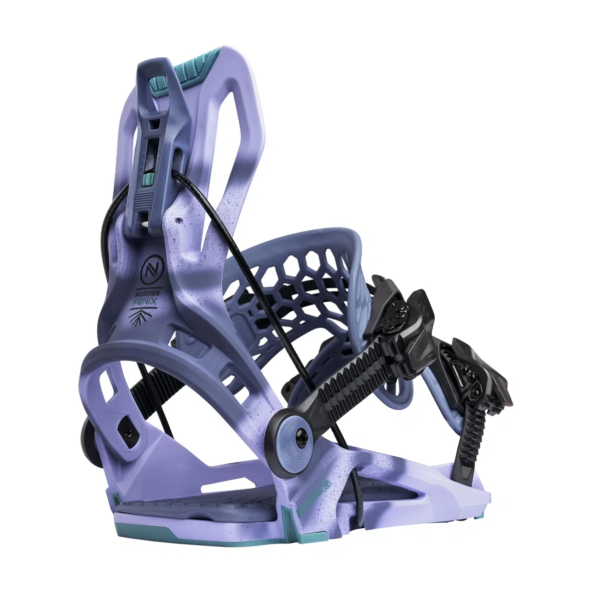 Attacchi da snowboard Nidecker Flow Fenix - Attacco All-Mountain Mid-Flex con Asym UniBack e base in EVA