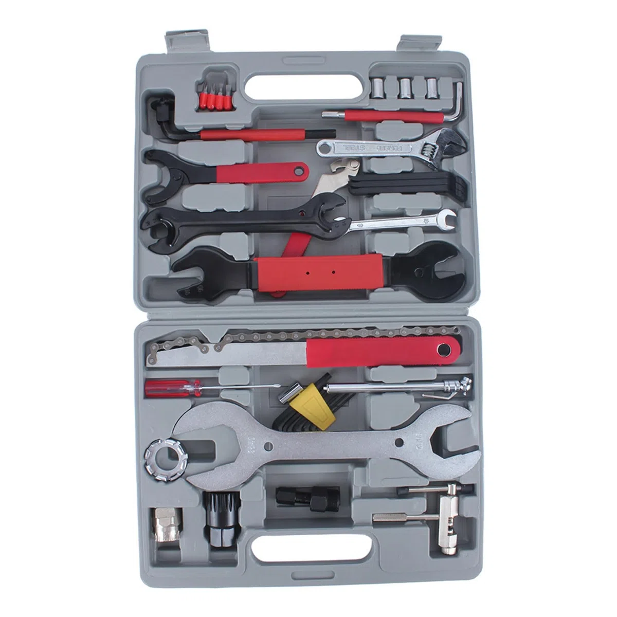 CHICIRIS Kit di Riparazione per Biciclette 44 Pezzi, Set Multiutensile | Set di Riparazione Bici da 44 Pezzi, Include Dispositivo di Rimozione Ruota Libera, Rivetto Catena, Chiave per Pedali,