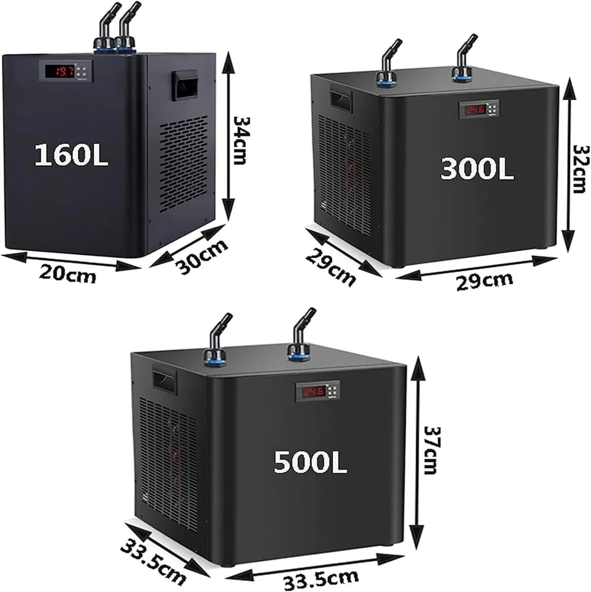 Refrigeratore d'Acqua per Acquari Commerciali 160l/300l/500l Refrigeratore d'Acqua Idroponico Intelligente Refrigeratore d'Acqua per Acquari per Pesci Costante Acqua Dolce Salat