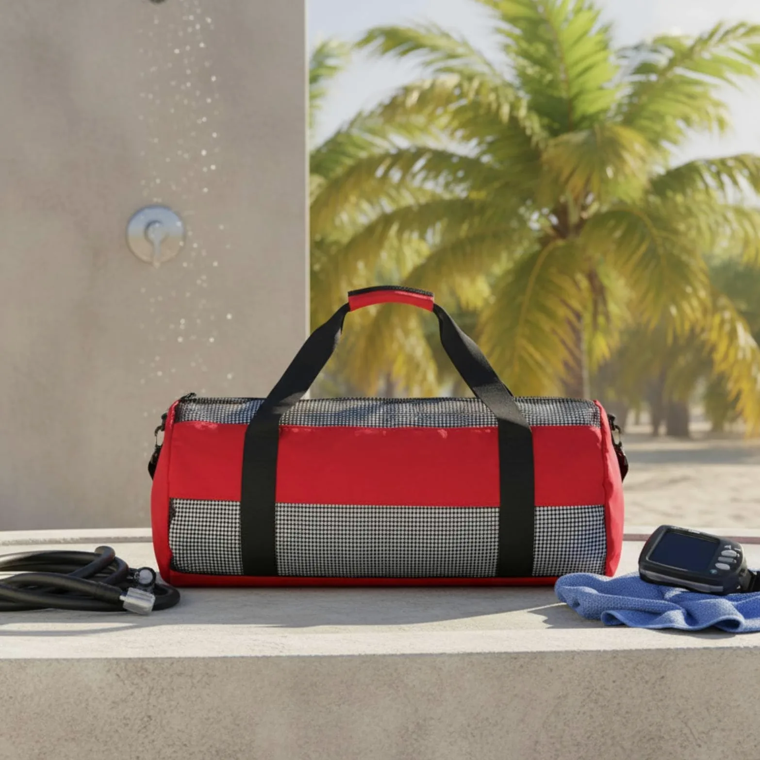Mesh Duffel Bag Borsa Subacquea Borsa Attrezzatura Sacca Sportiva con Organizzazione Capiente E Trasporto Comodo Adatta per Immersioni Nuoto Barca Spiaggia Piscina