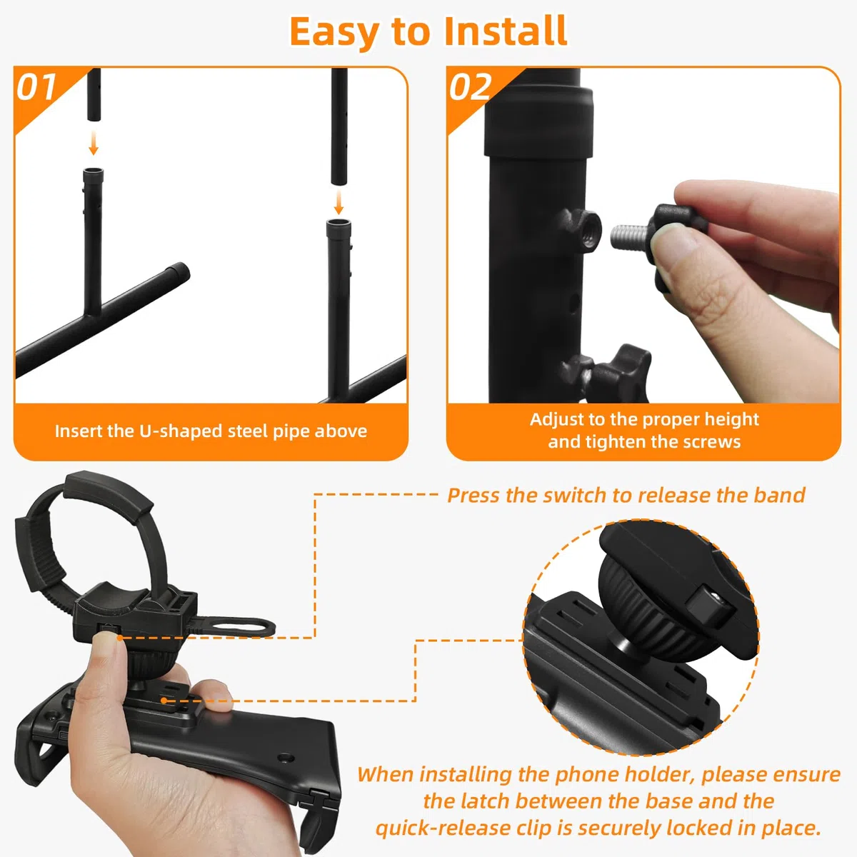 Manubrio Solo per Walking Pad, Maniglia per Tapis Roulant Piccolino Braccioli Regolabili in Altezza con Supporto per Telefono e Portabicchieri