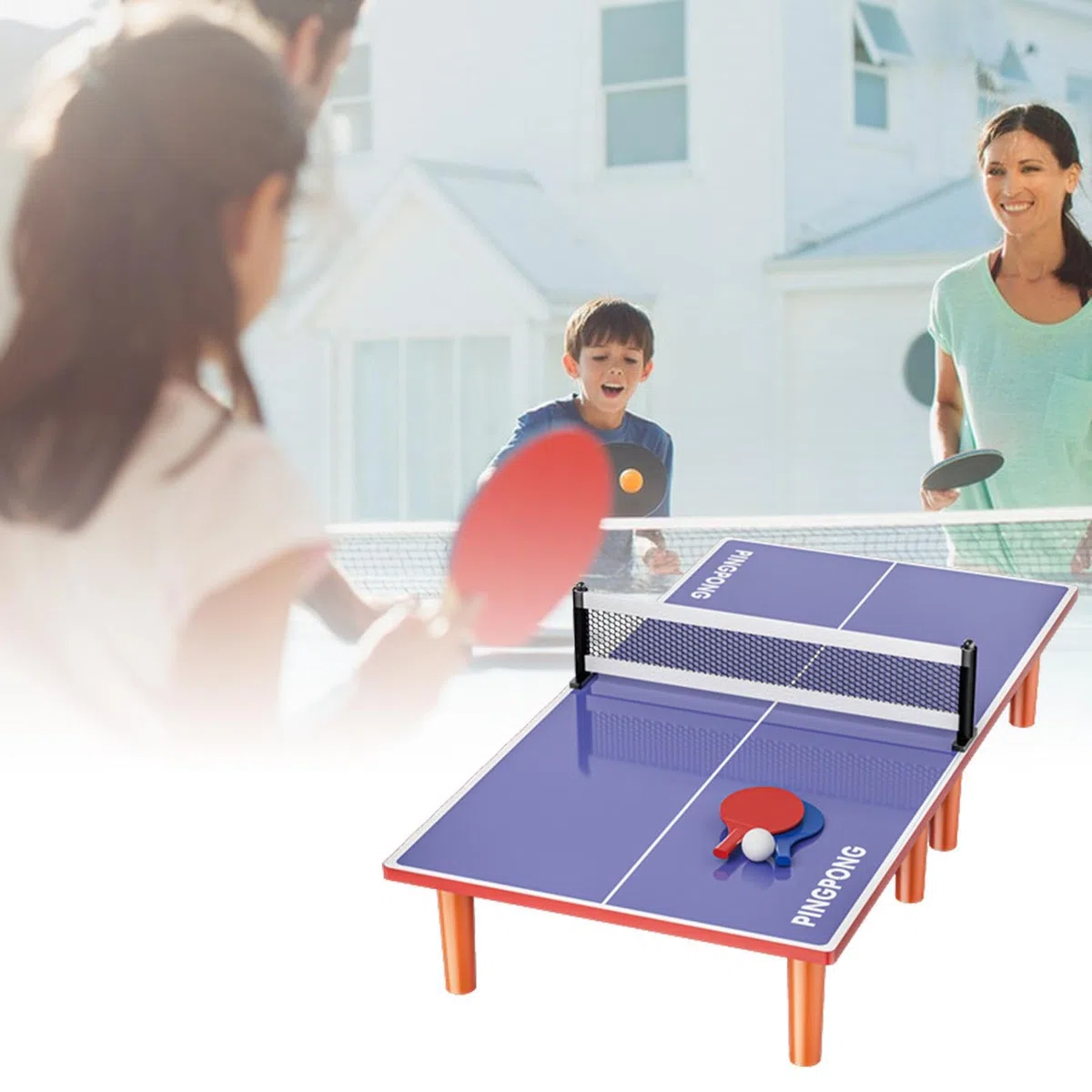 Piccolo tavolo da pong per adulti, tavolo da pong pieghevole, tavolo da pong per appartamenti, tavolo da ping pong da ufficio, tavolo da ping pong per adulti e bambini, tavolo da ping pong per interni