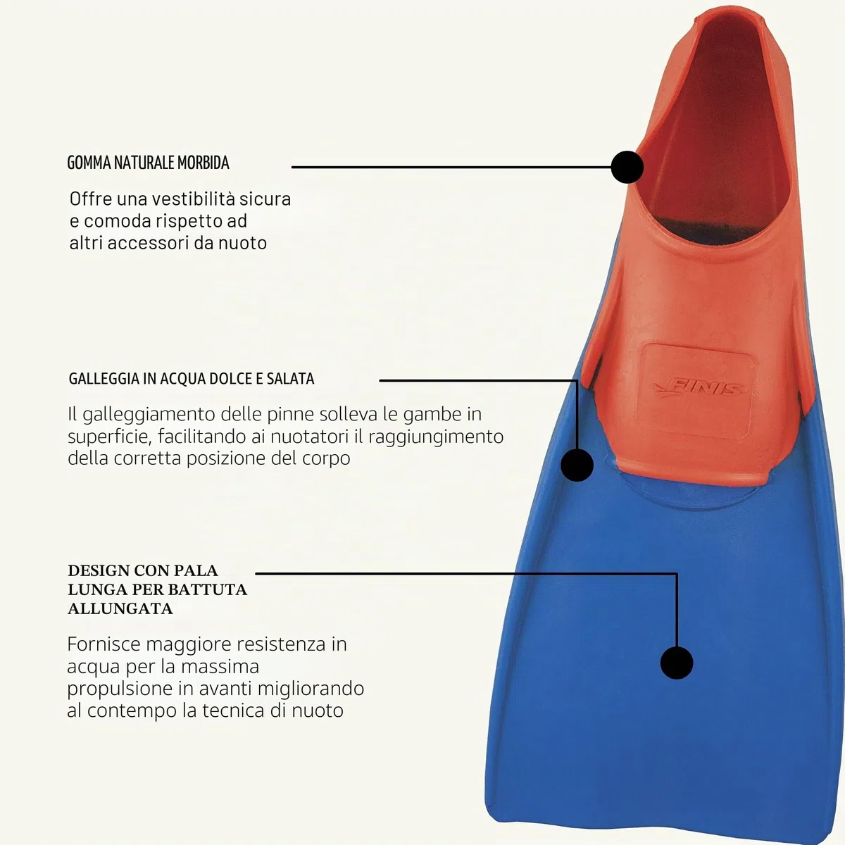 Finis Long Floating Pinne da Nuoto, Unisex Adulto