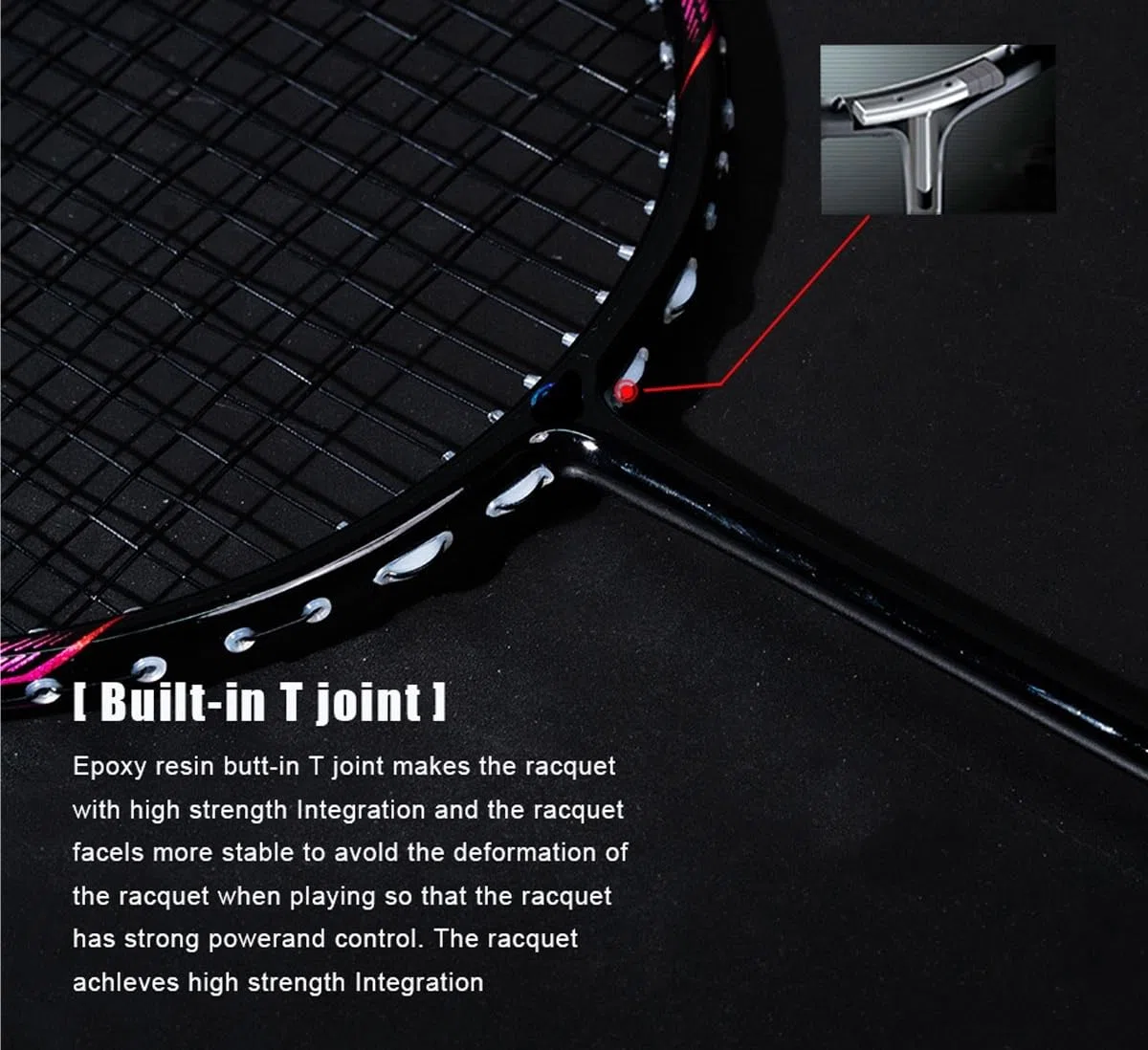 Badminton Set Racchetta da Badminton 8U 65g Professionale in Fibra di Carbonio Ultraleggera