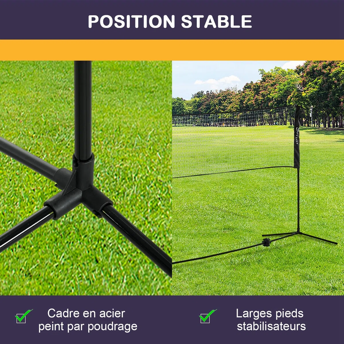 SPORTNOW Badminton - Set completo di 3 in 1, da calcio e pallavolo, giochi sportivi all'aperto con rete regolabile in altezza 107-155 cm
