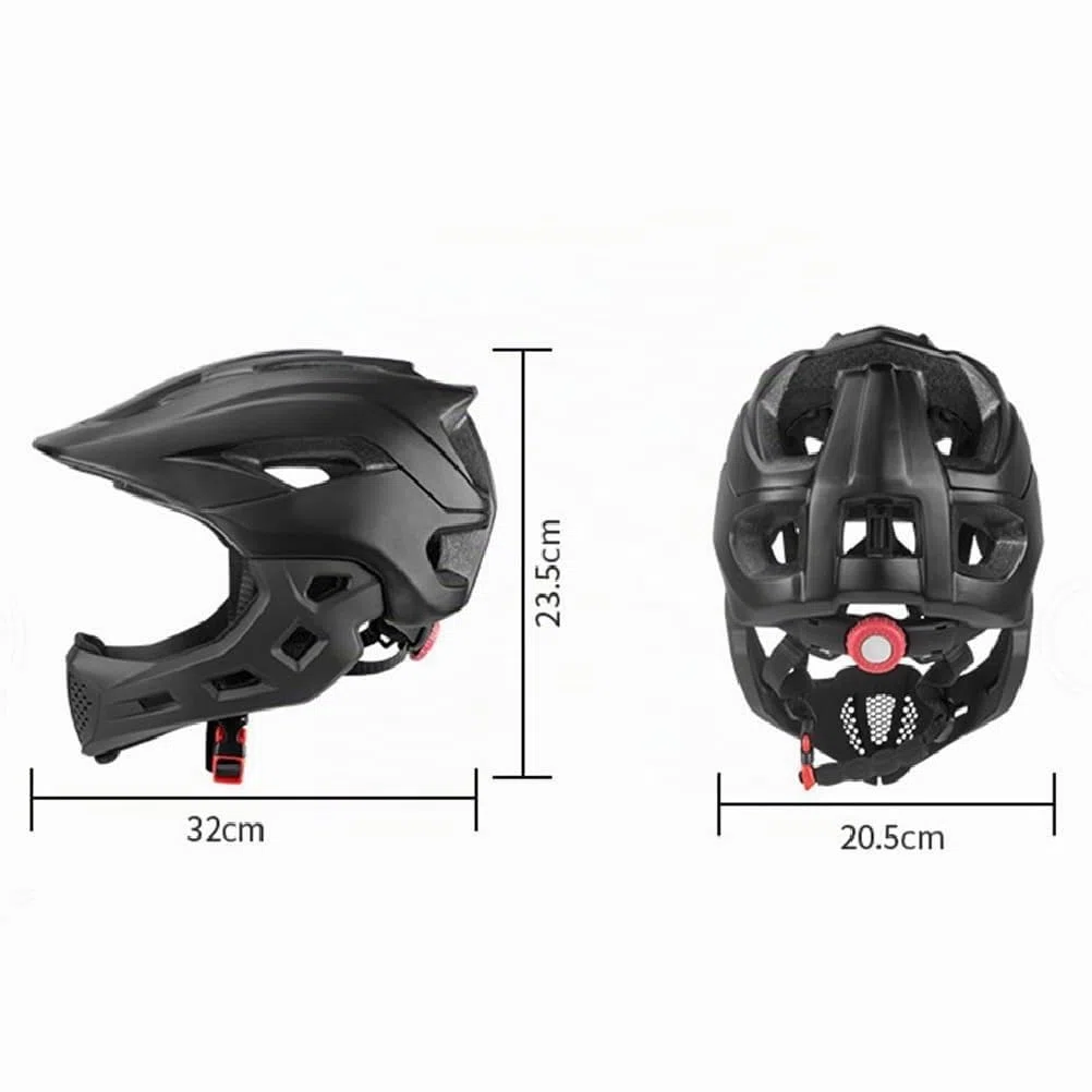 Casco integrale da bici per bambini, 2 in 1, per bici da cross, mountain bike, BMX, skateboard, con mentoniera rimovibile, 13 prese d'aria