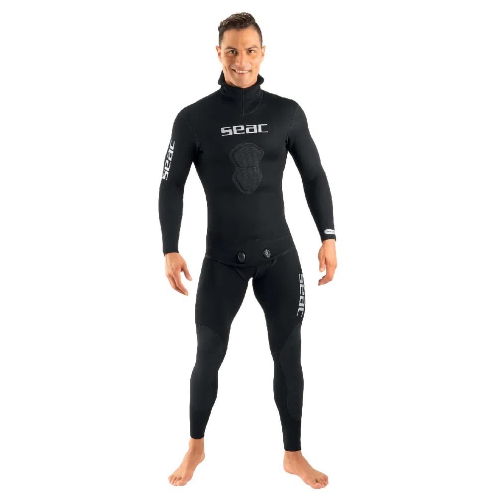 SEAC Black Shark, Muta da Pesca Sub e Apnea in Neoprene 3 mm, Due Pezzi, Interno in Spaccato Uomo