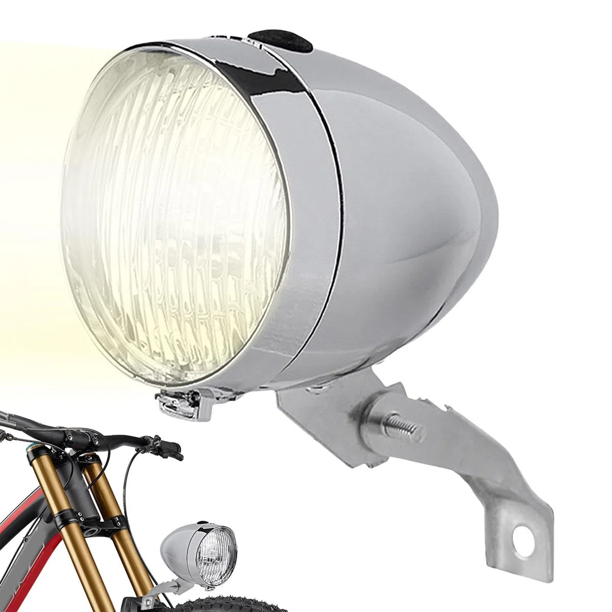 Illuminazione per bicicletta, Lampada Frontale Retro a 3 LED, Strumento Luminoso Impermeabile per la Guida di Notte, Ciclismo, Scooter, Accessorio da Esterno Compatto, Design Facile da Installare