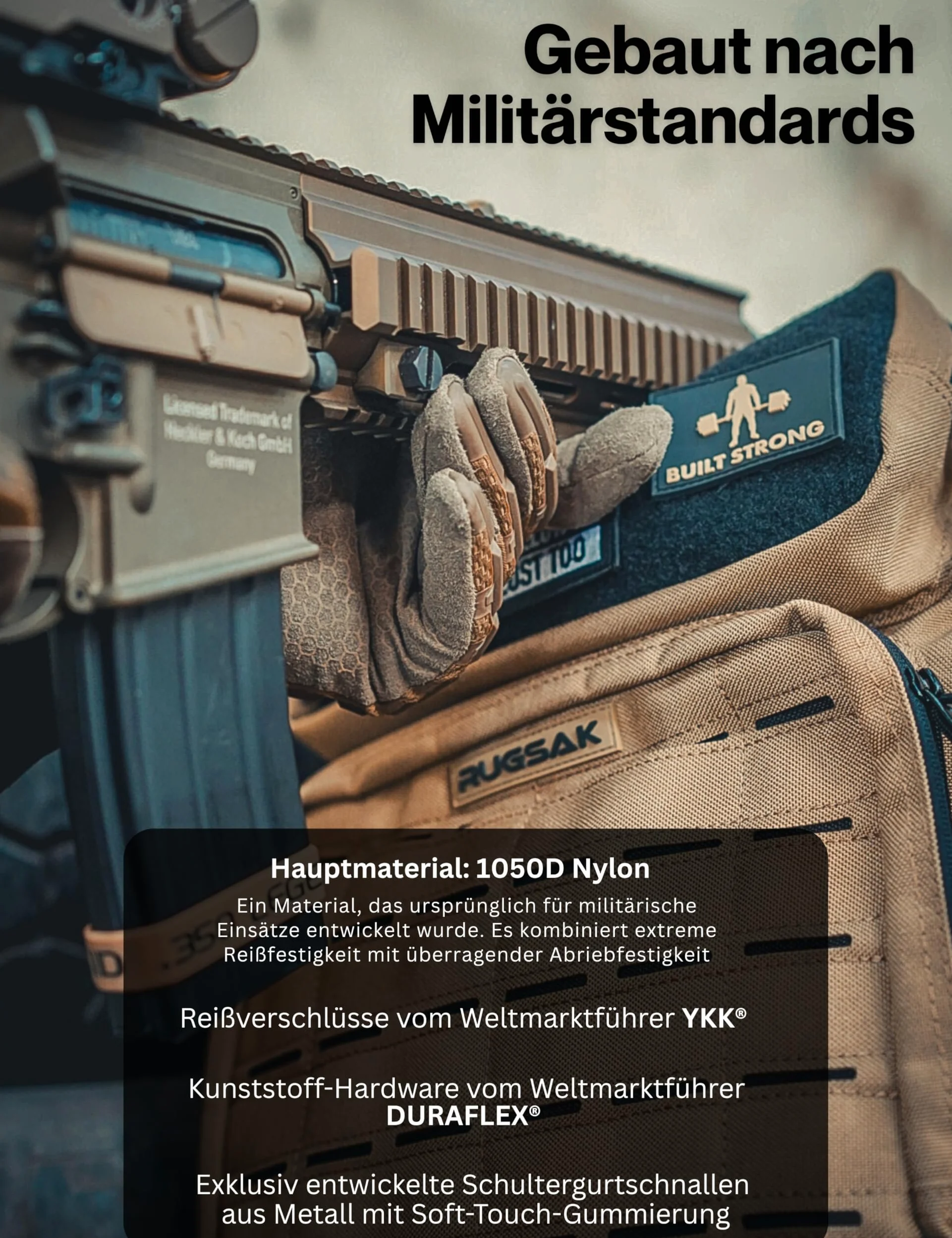 RUGSAK ALPHA | Zaino tattico [15 – 25 L] impermeabile ed estremamente robusto, zaino da sopravvivenza militare, per attività all'aperto, lavoro, escursioni, campeggio e palestra, zaino da viaggio