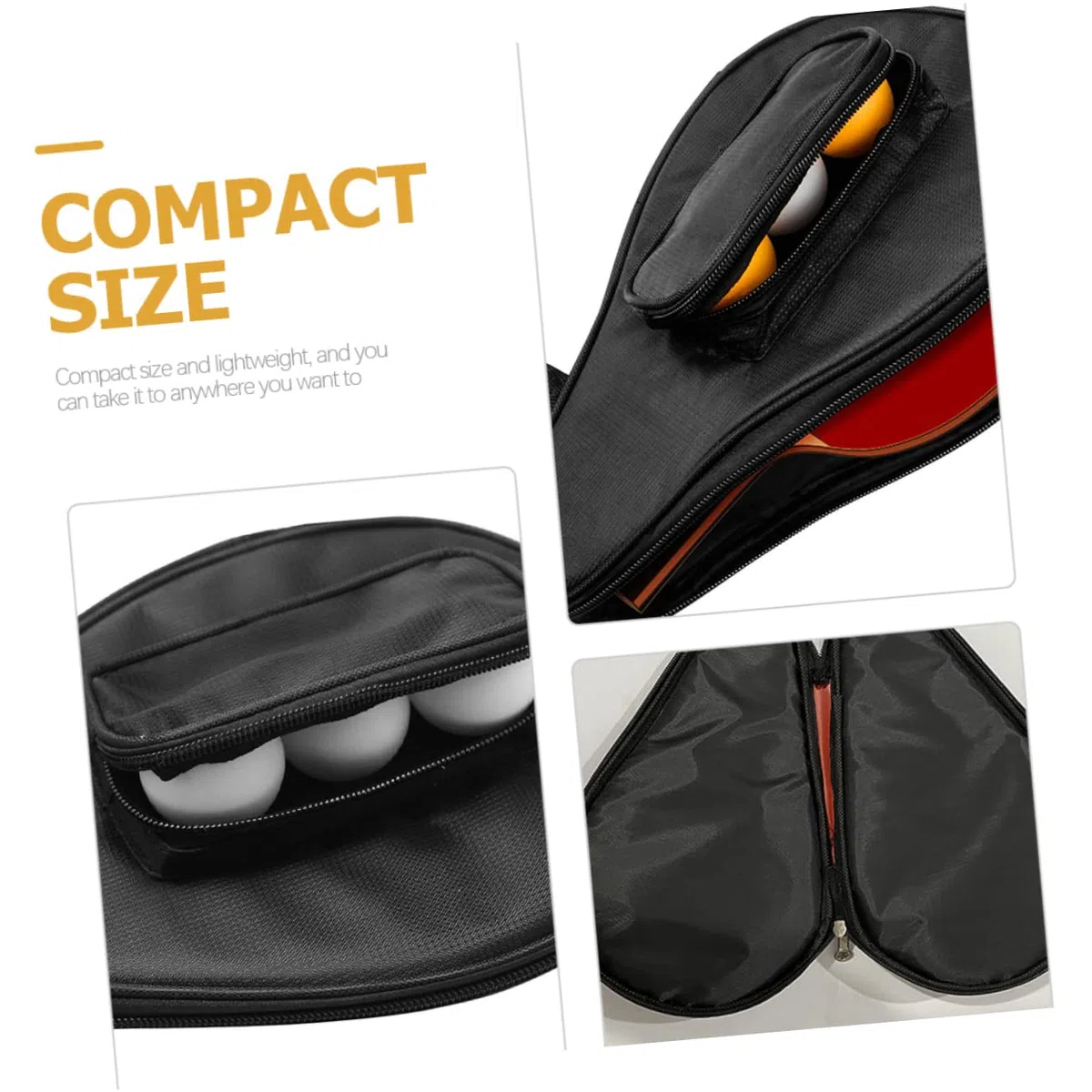 TOYANDONA 2 Custodia per Racchette Pong Organizzatrice Oxford per Racchette e Palline Design Forma Zucca per Sportivi e Appassionati Tennis Tavolo